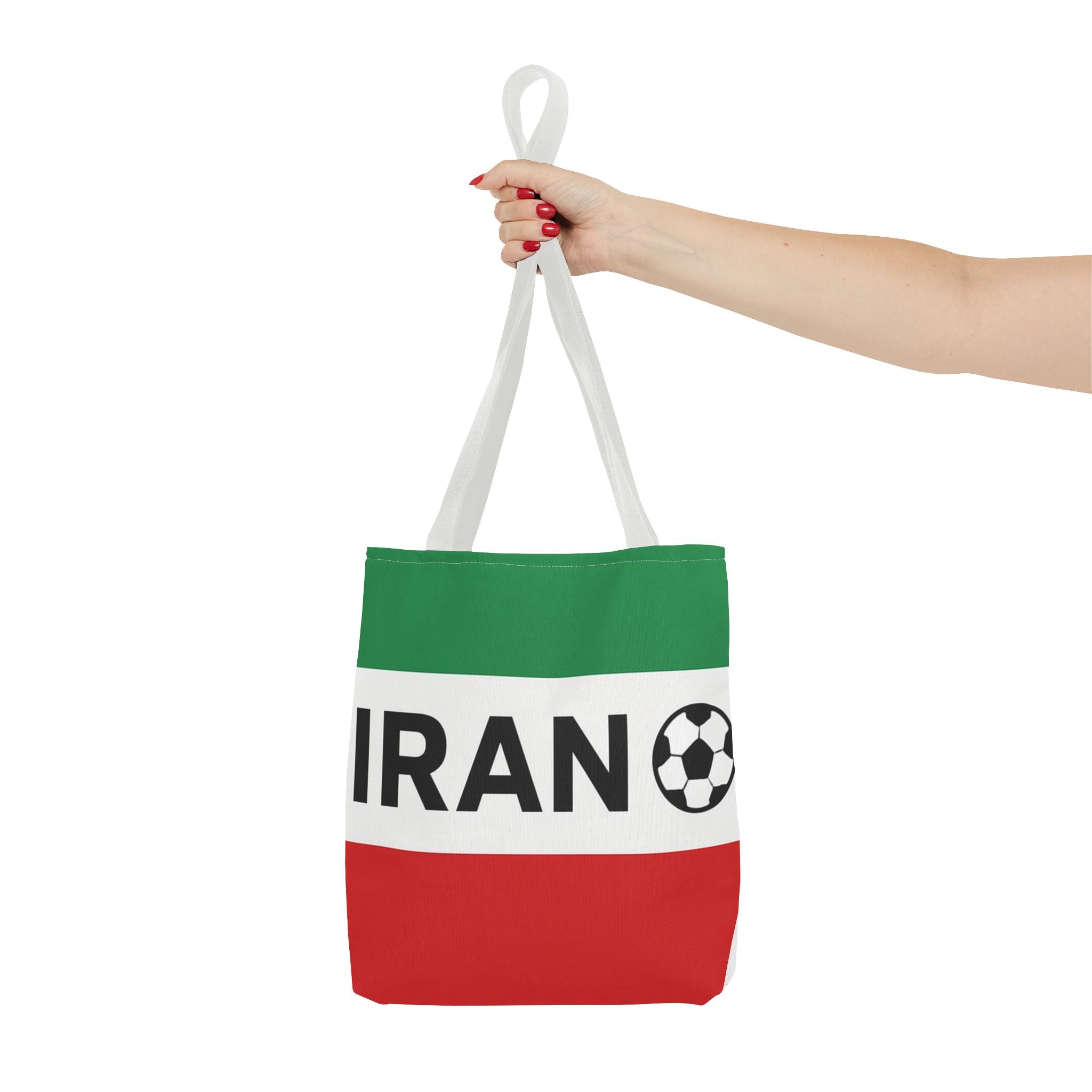 Iran Flag Soccer Tote Bag | Football Stripes Green White Red