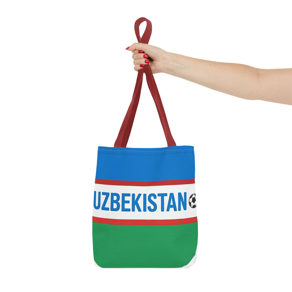 Uzbekistan Flag Soccer Stripe Tote Bag |