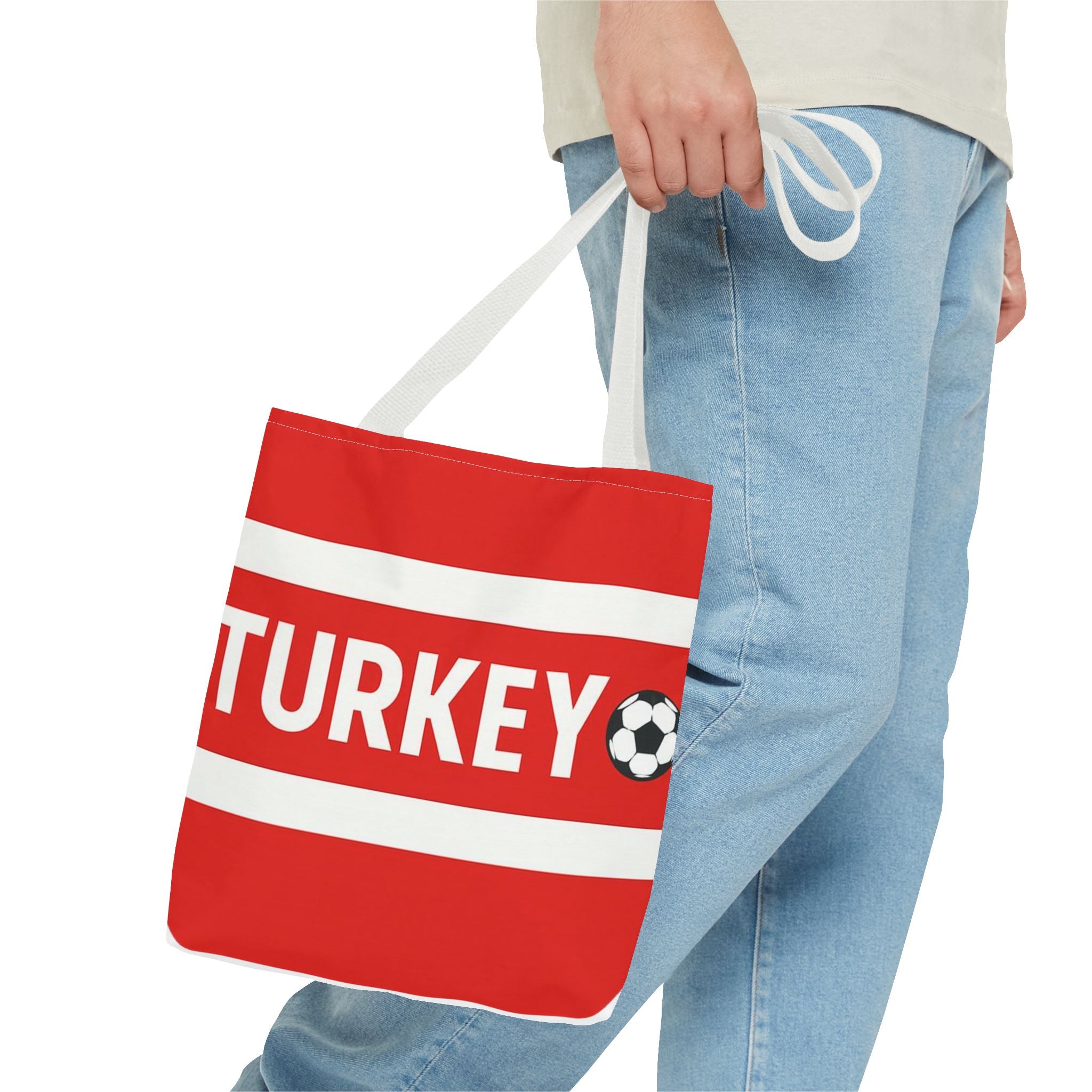 Turkey Football Tote Bag | Red Stripes Soccer Scarf Design