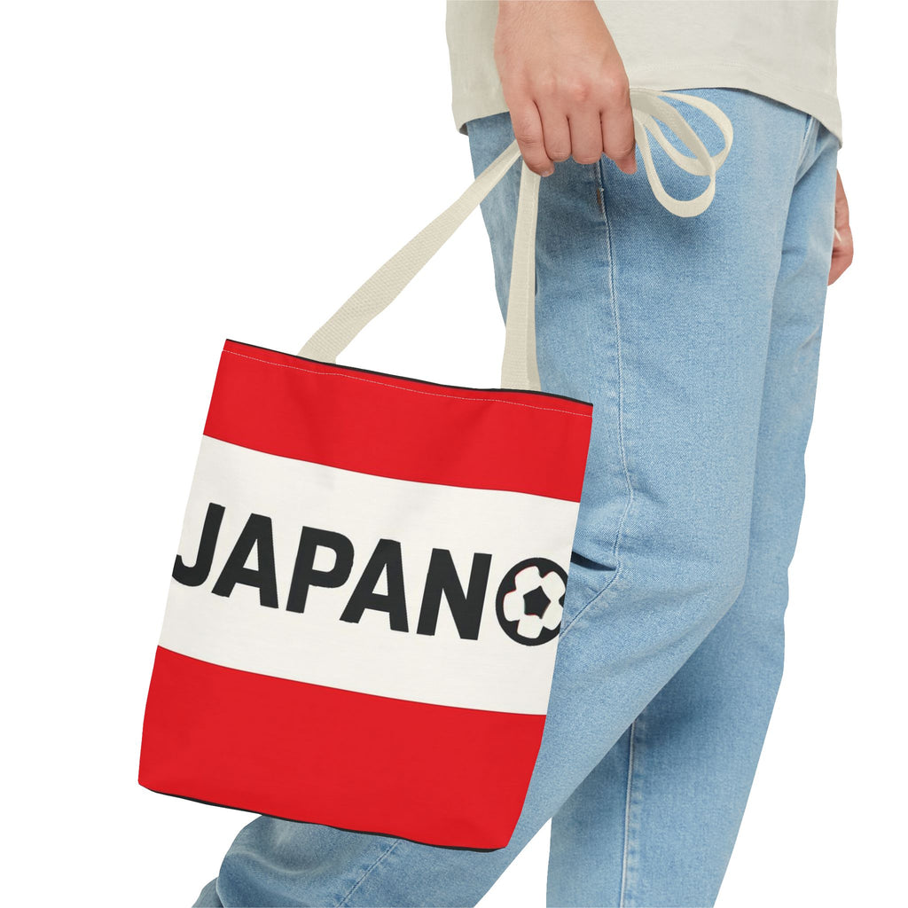 Japan Soccer Logo Tote Bag | Red White Stripe Japan Football