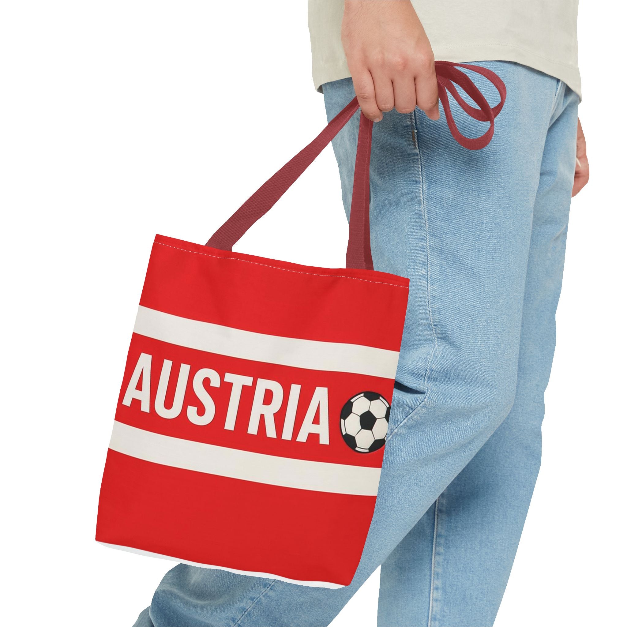 Austria Soccer Scarf Tote Bag | Red Football Fan Austria Tote