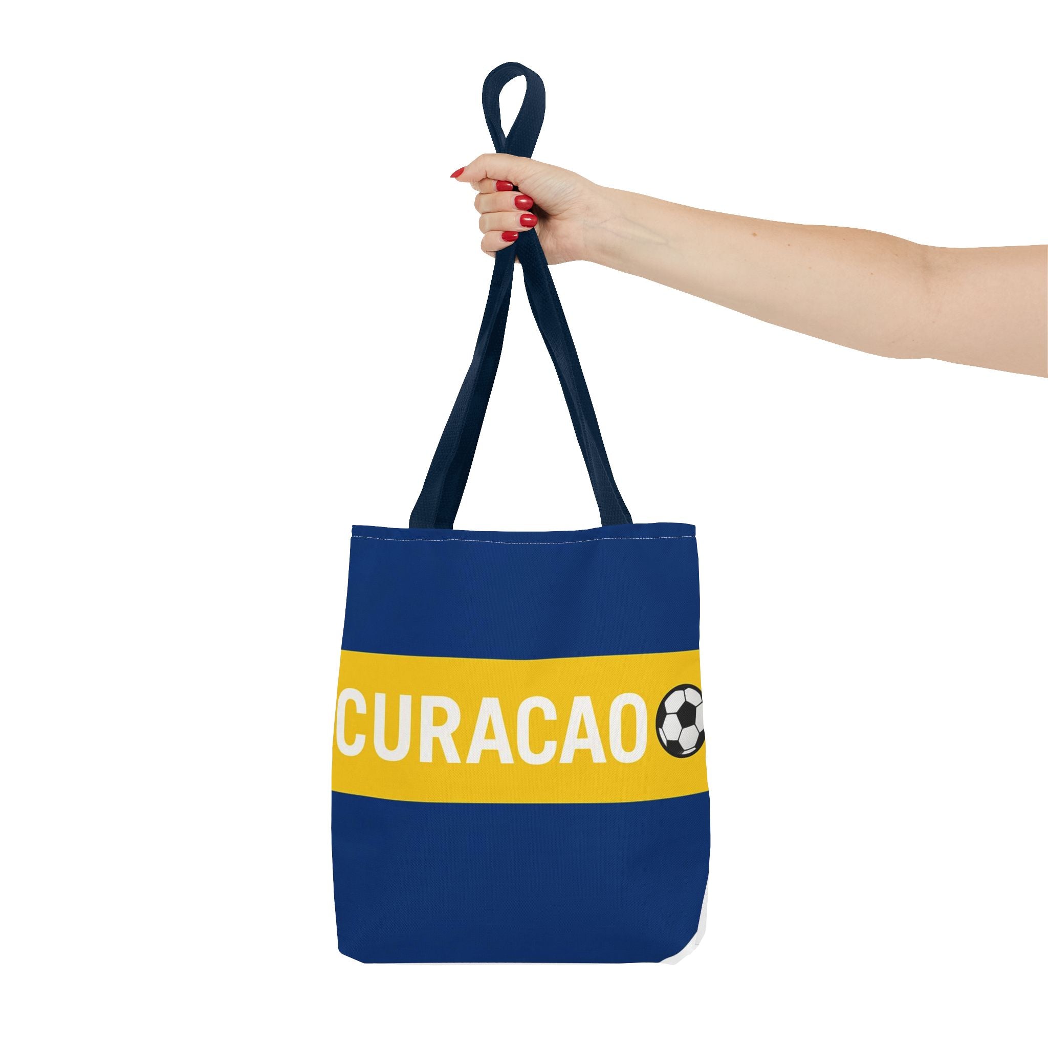 Curacao Soccer Stripe Tote Bag | Blue Yellow Football Design
