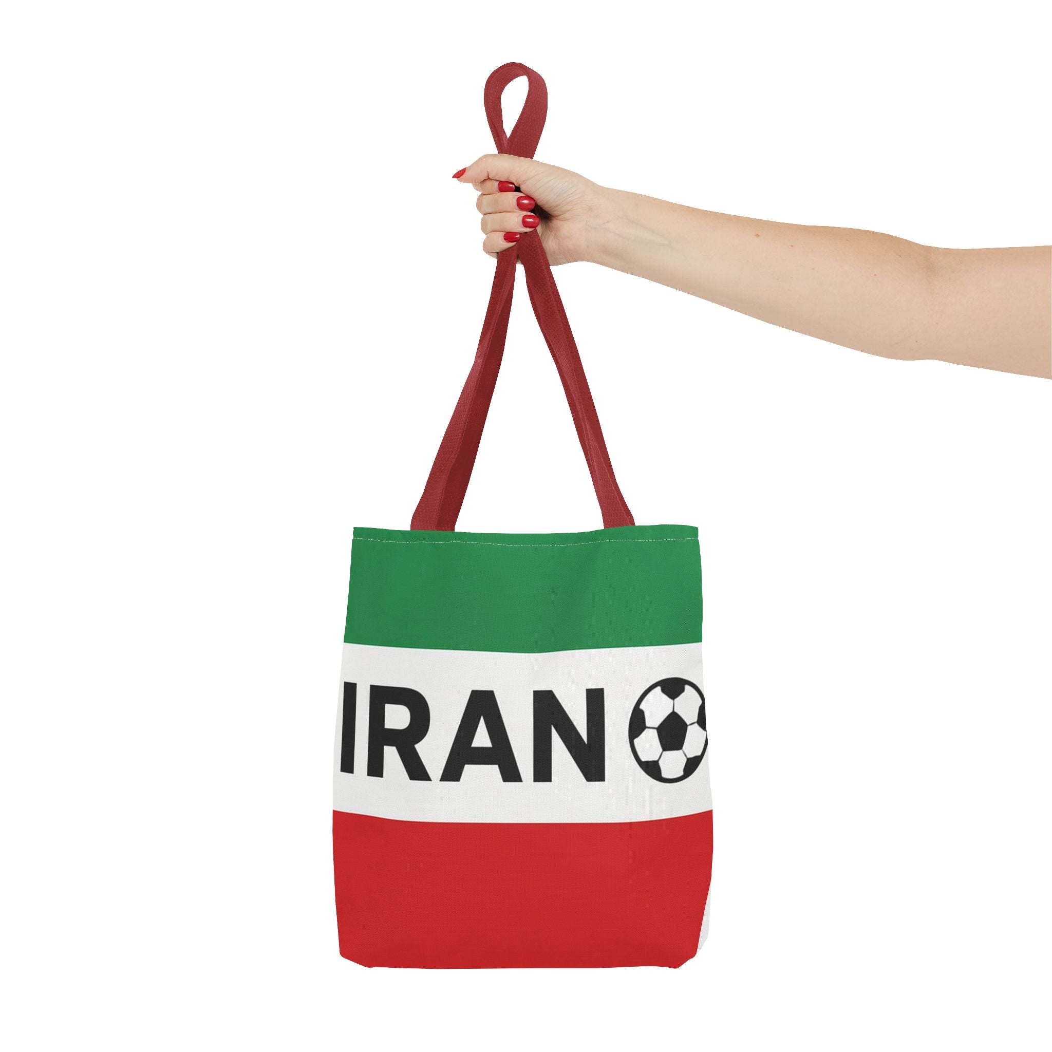 Iran Flag Soccer Tote Bag | Football Stripes Green White Red