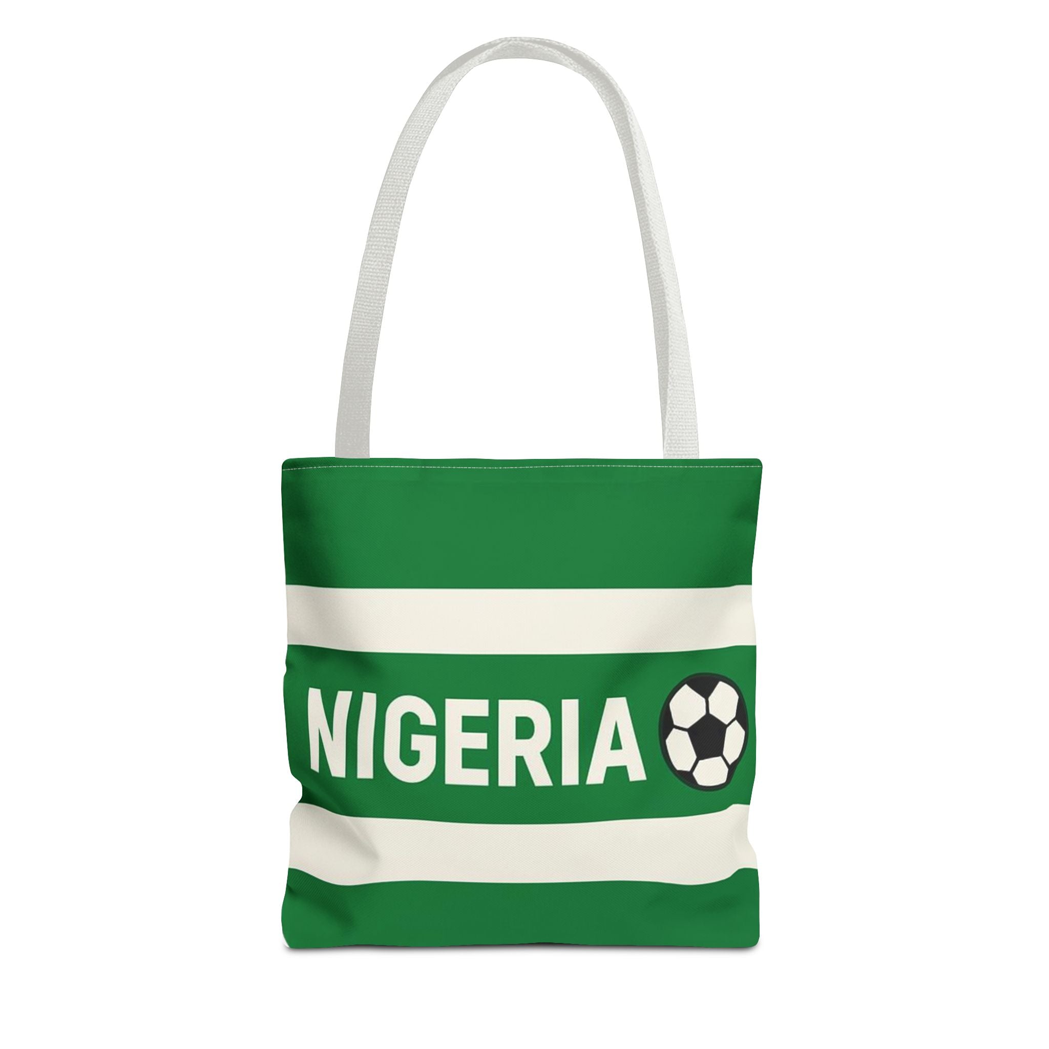 Nigeria Soccer Fan Tote Bag | Green White Football Stripes