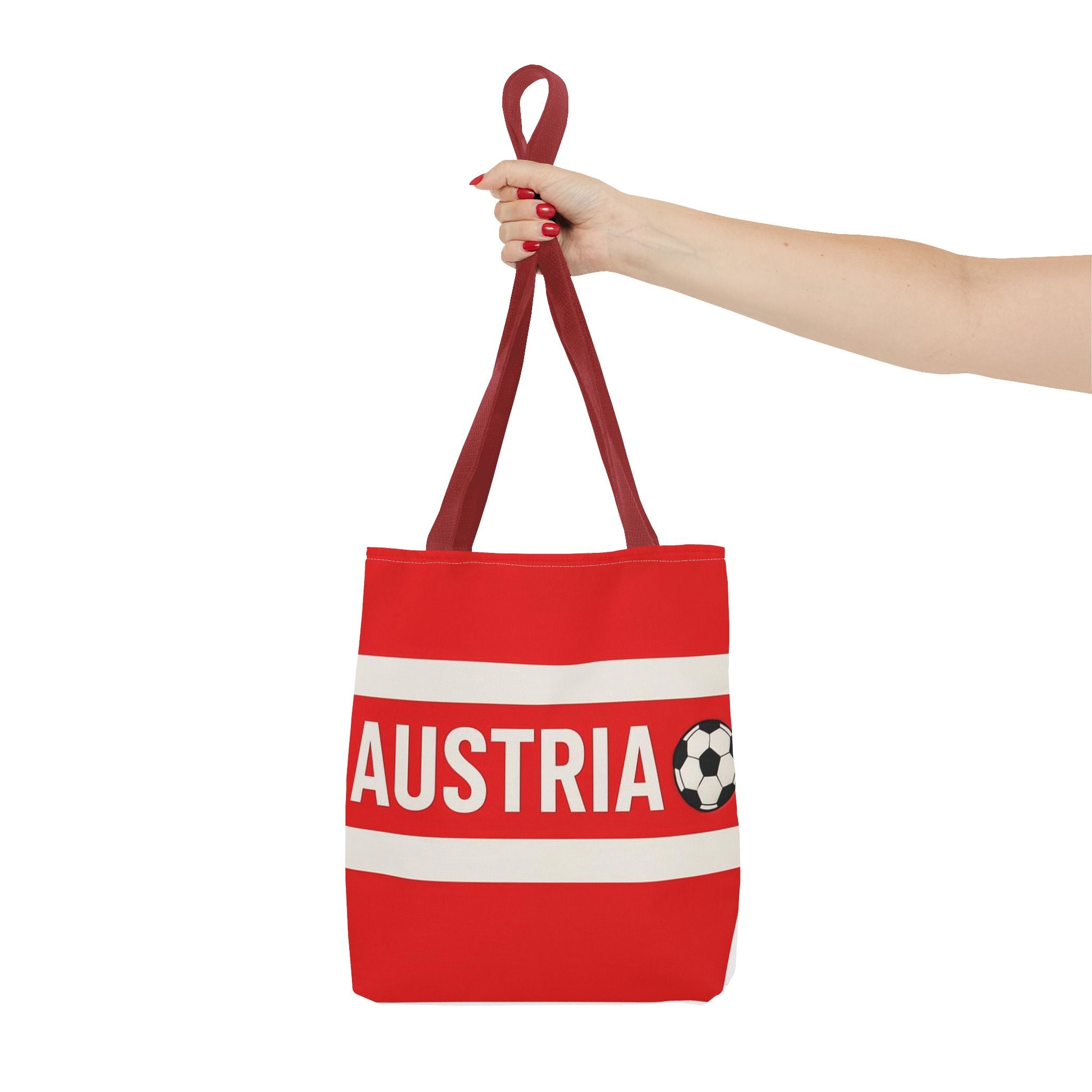 Austria Soccer Scarf Tote Bag | Red Football Fan Austria Tote