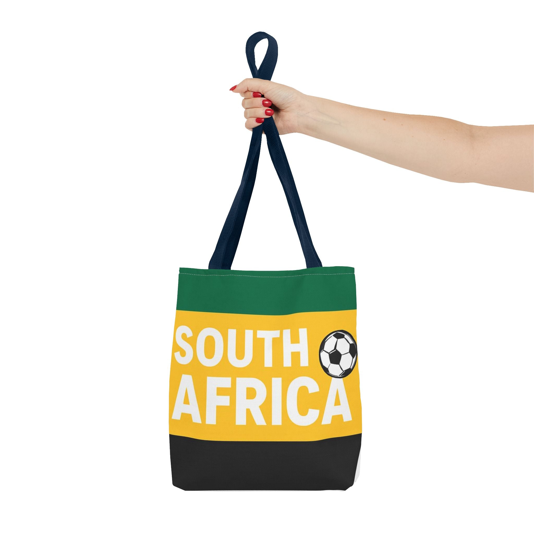 South Africa Soccer Fan Tote Bag | Green Gold Black Football Stripes