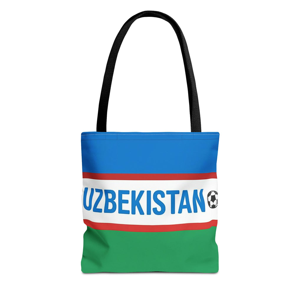 Uzbekistan Flag Soccer Stripe Tote Bag |