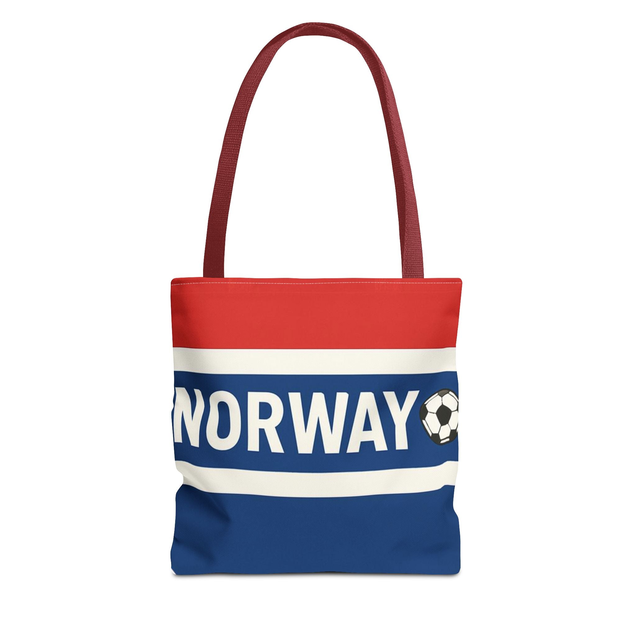 Norway Soccer Fan Tote Bag | Red White Blue Football Stripes