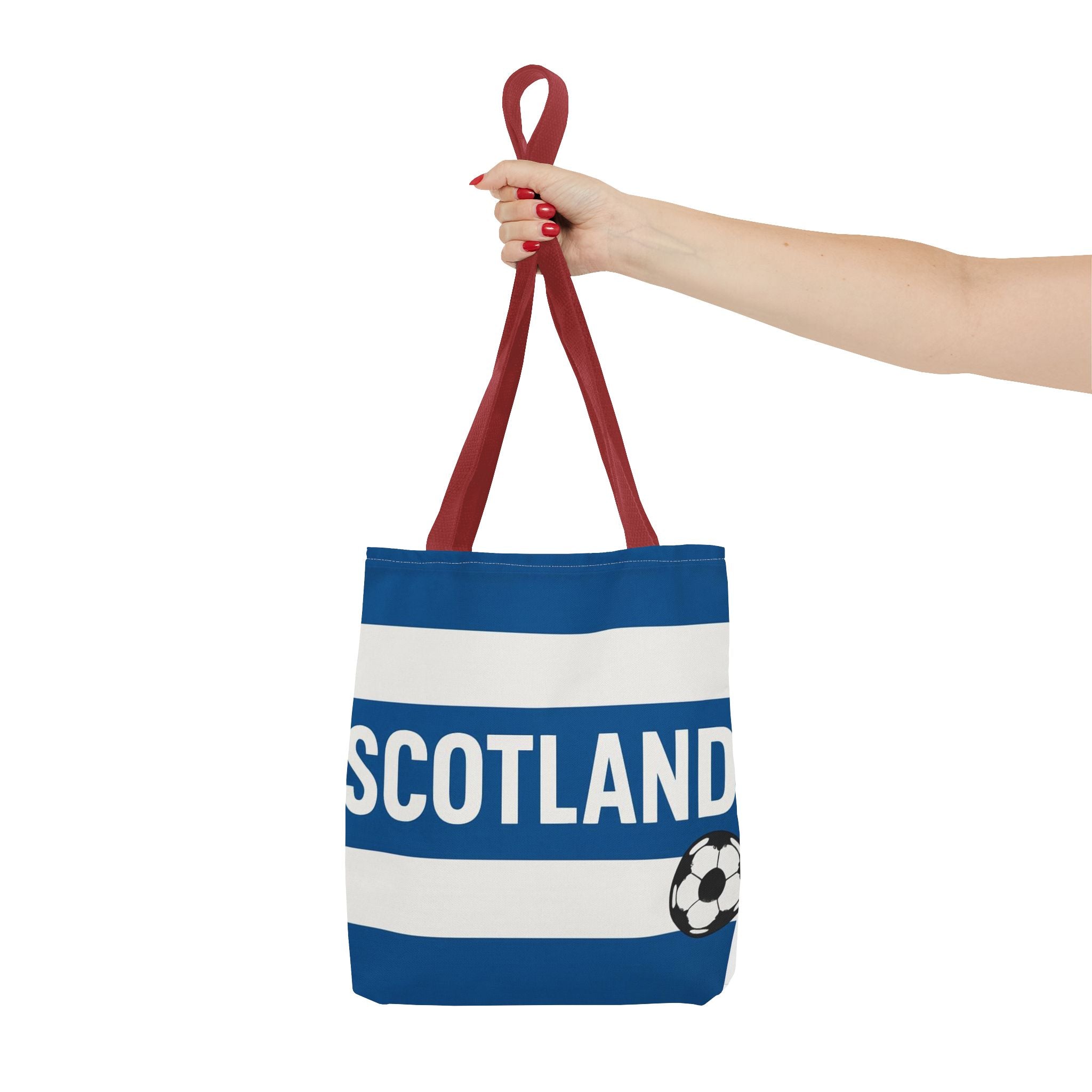 Scotland Football Stripes Tote Bag | Soccer Crest Blue White