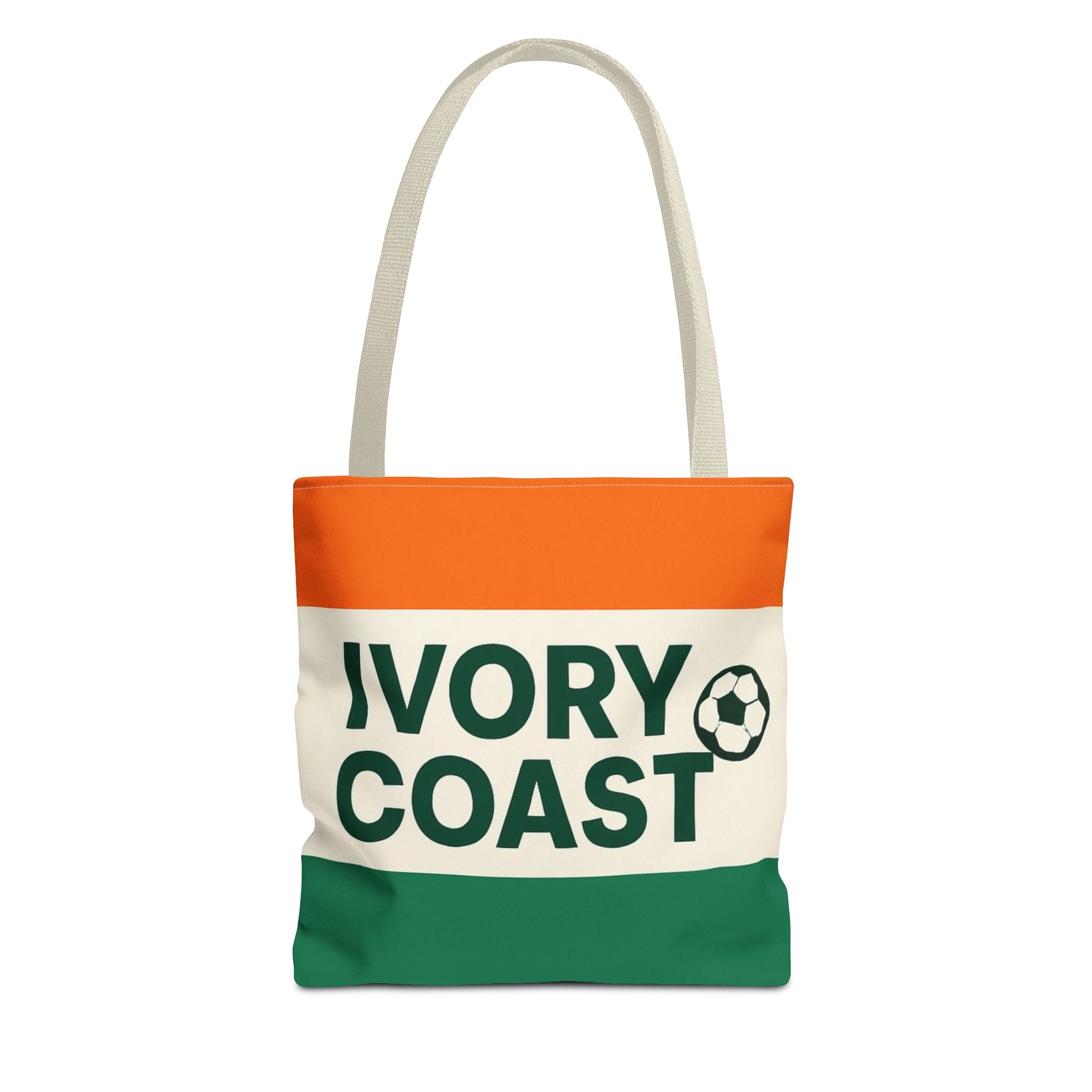 Ivory Coast Flag Stripe Soccer Tote Bag | National Football Tote