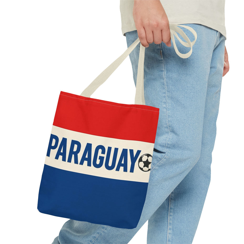 Paraguay Flag Stripe Tote Bag | Soccer Accent