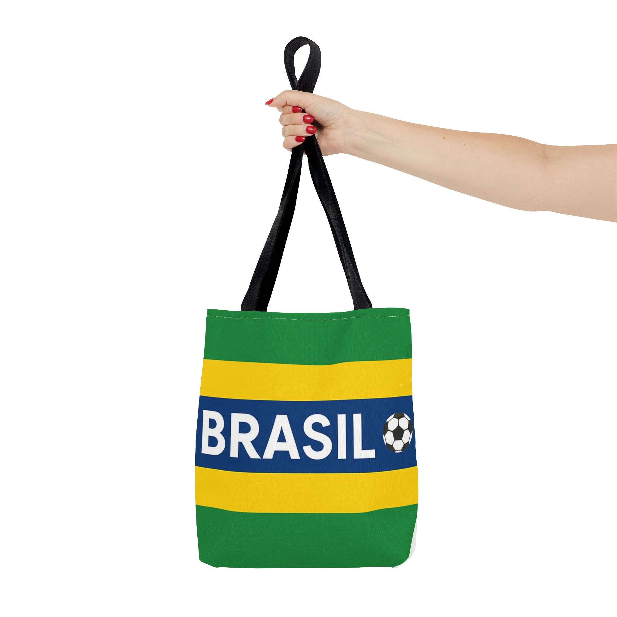 Brasil Soccer Flag Tote Bag | Brazil Football Graphic Tote