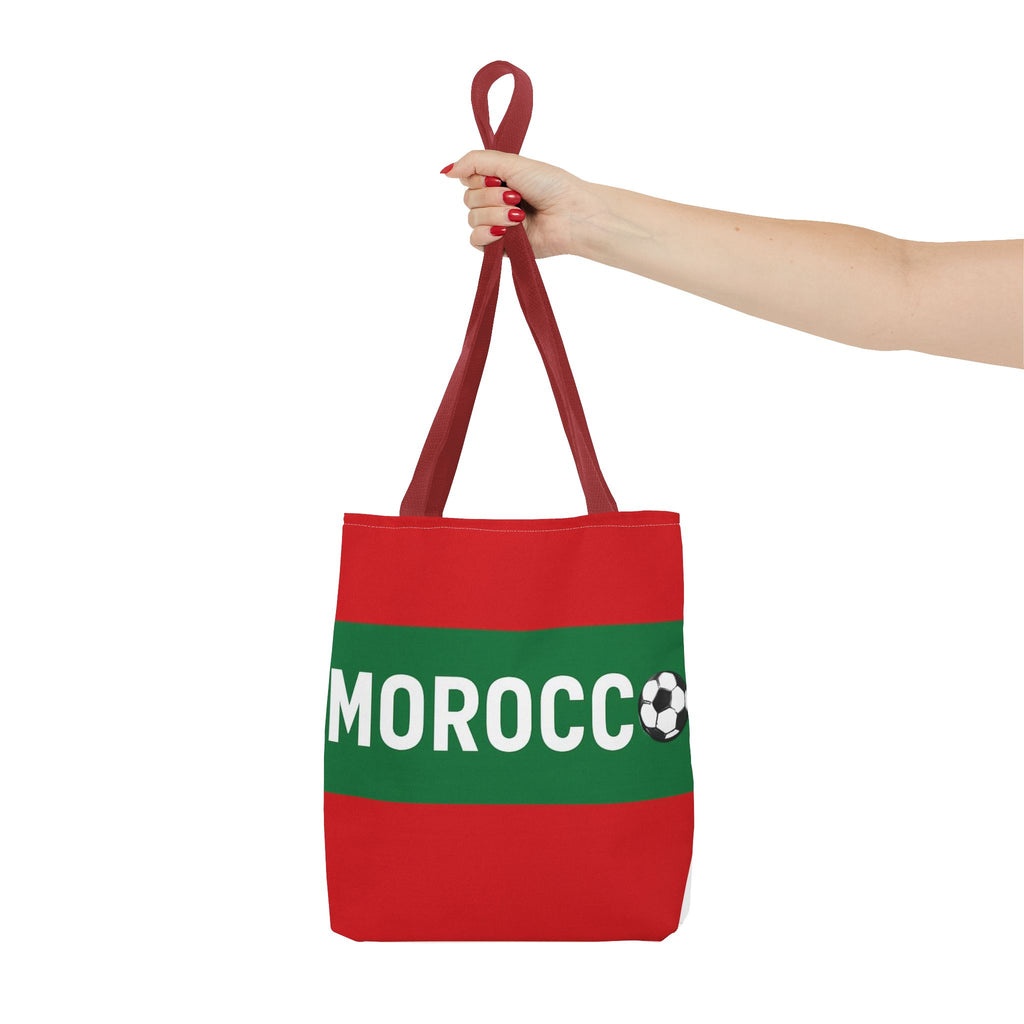Morocco Soccer Tote Bag | Red Green Football Graphic