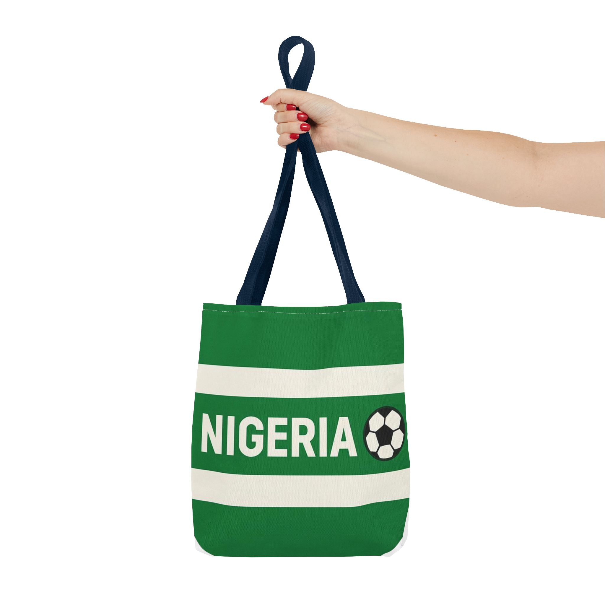 Nigeria Soccer Fan Tote Bag | Green White Football Stripes