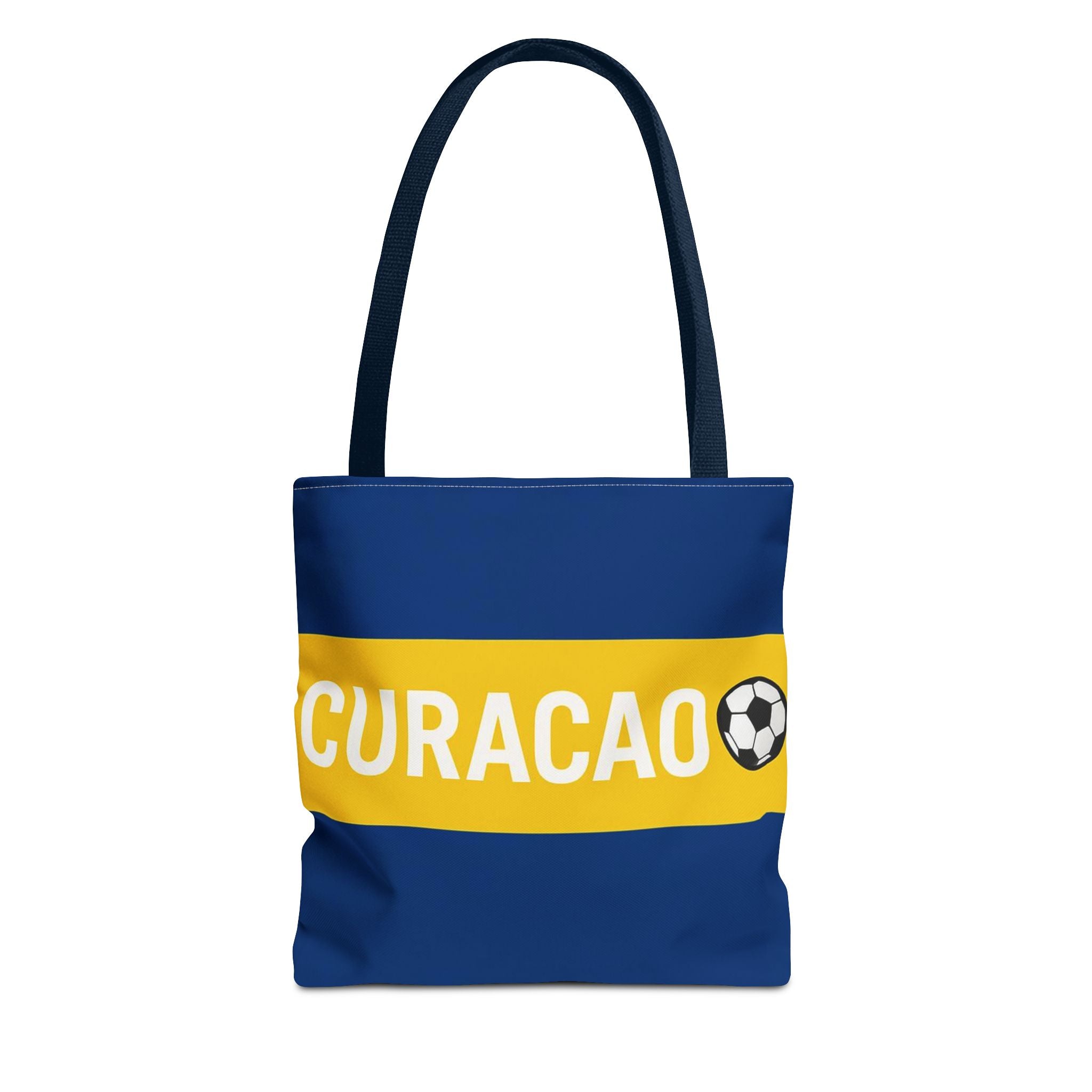 Curacao Soccer Stripe Tote Bag | Blue Yellow Football Design