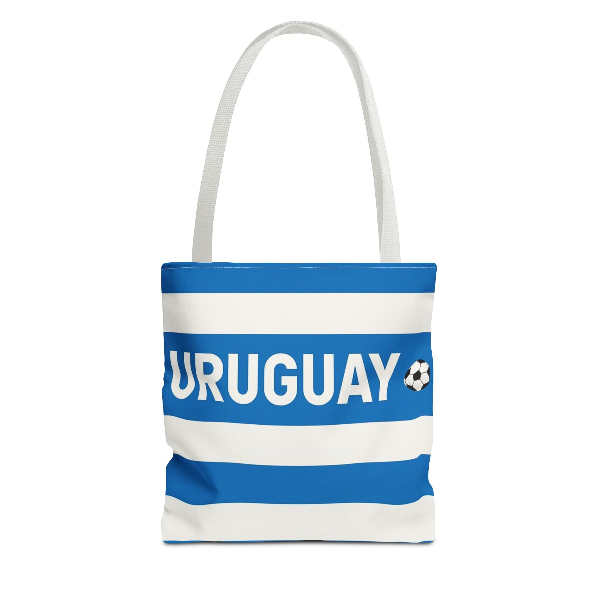 Uruguay Soccer Fan Tote Bag | White Blue Football Stripes