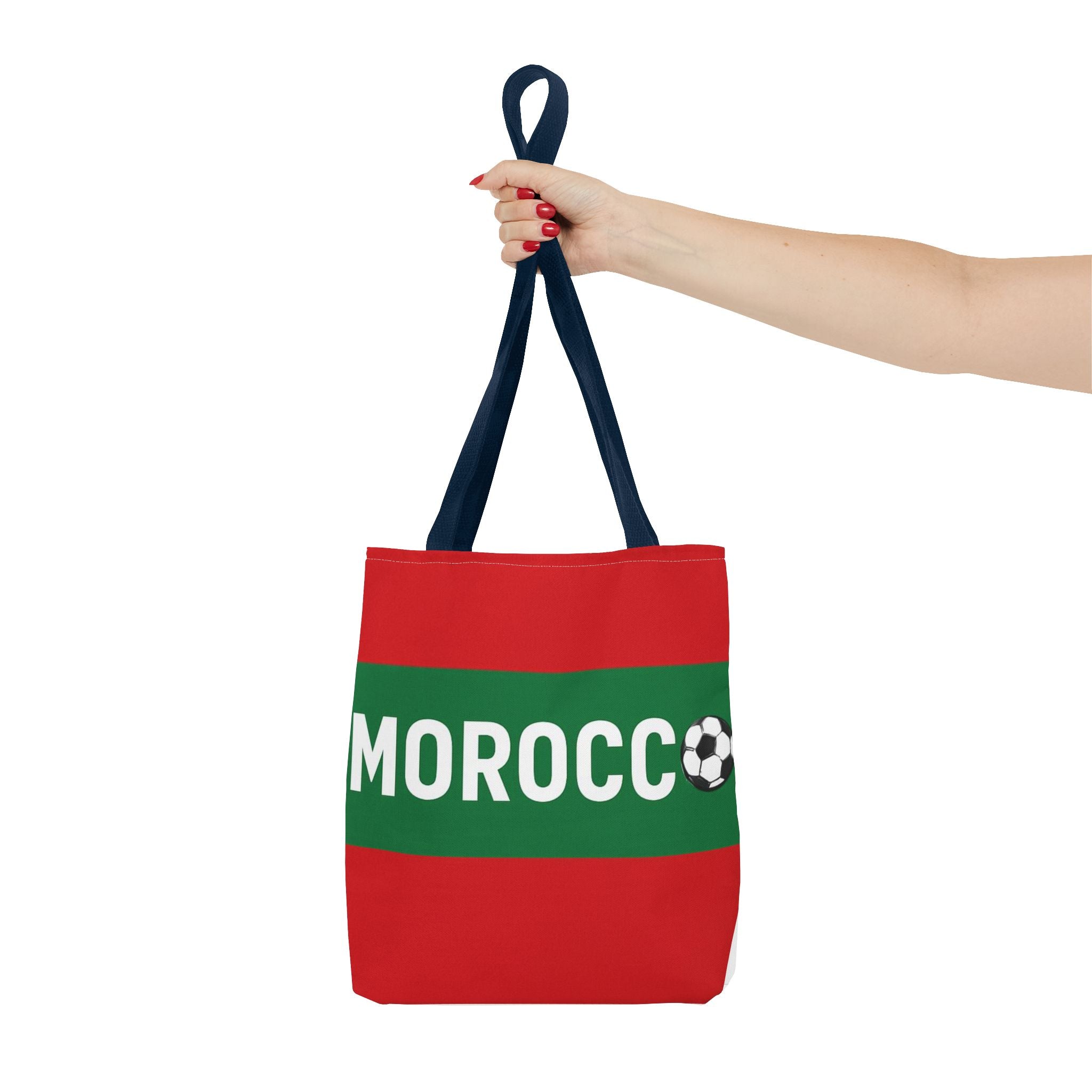 Morocco Soccer Tote Bag | Red Green Football Graphic