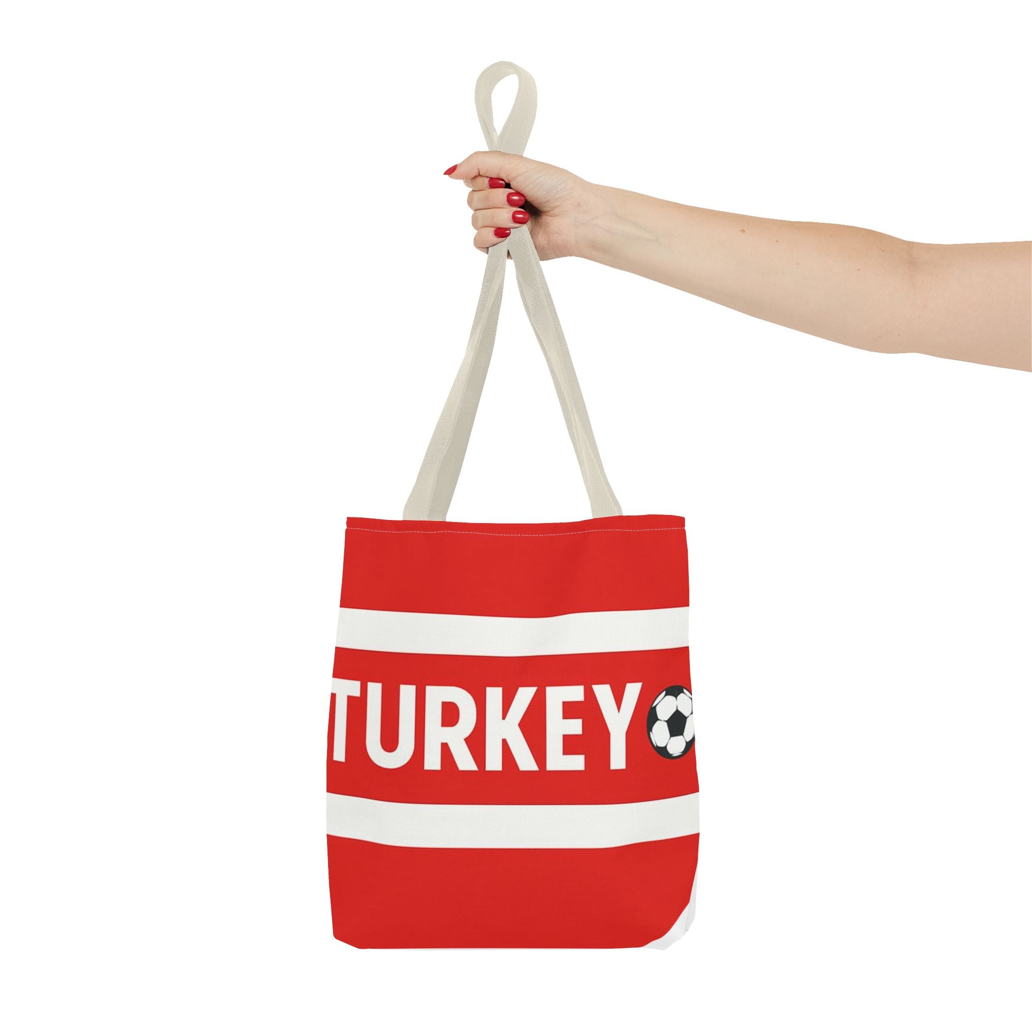 Turkey Football Tote Bag | Red Stripes Soccer Scarf Design