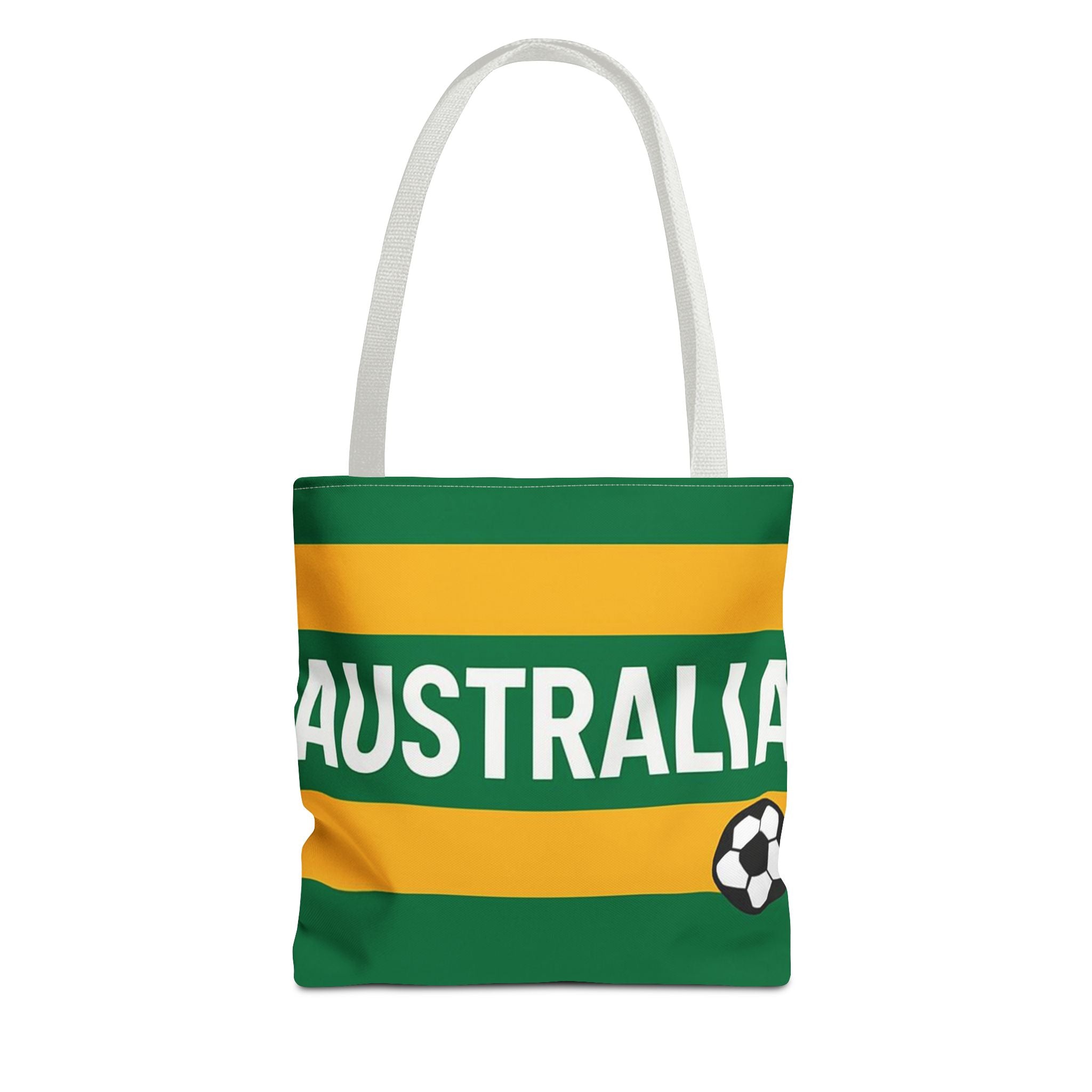 Australia Soccer Fan Tote Bag | Green Gold Football Stripes