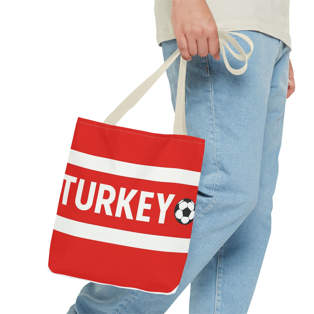 Turkey Football Tote Bag | Red Stripes Soccer Scarf Design