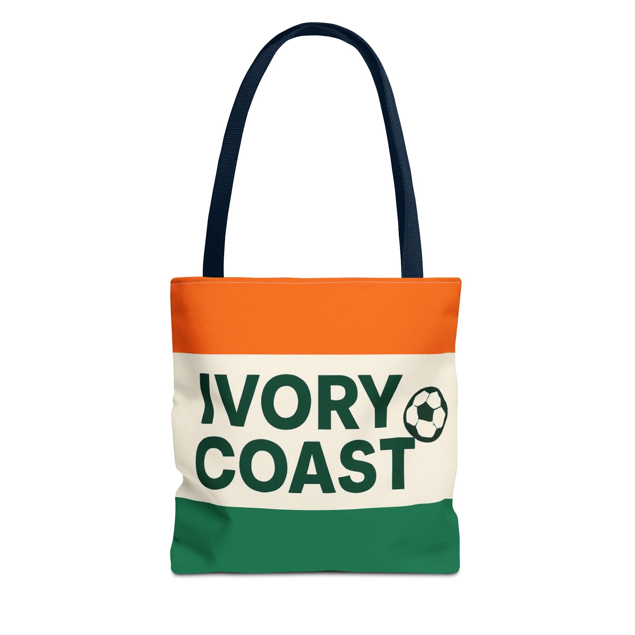 Ivory Coast Flag Stripe Soccer Tote Bag | National Football Tote