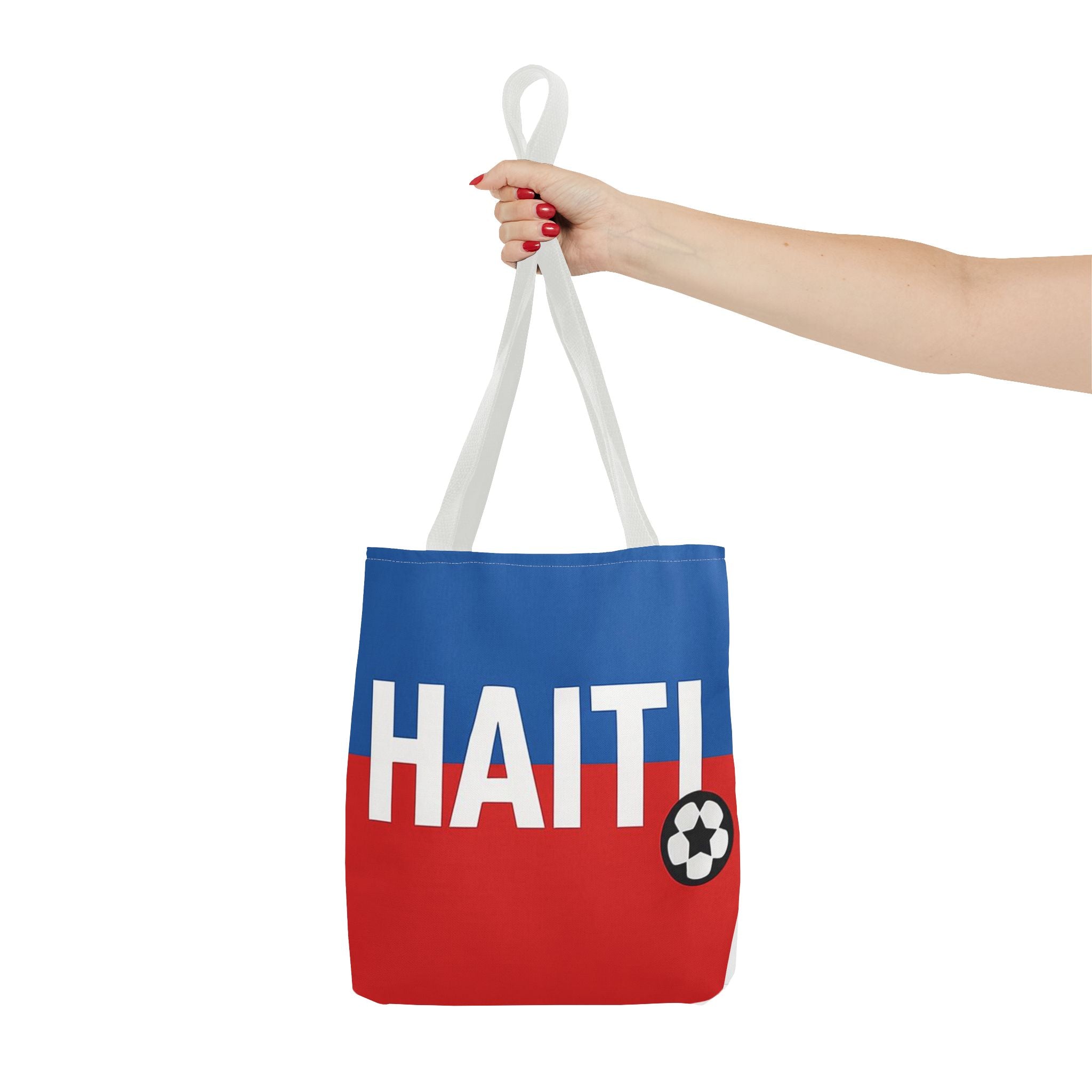 Haiti Flag Soccer Tote Bag | Blue Red HAITI Design