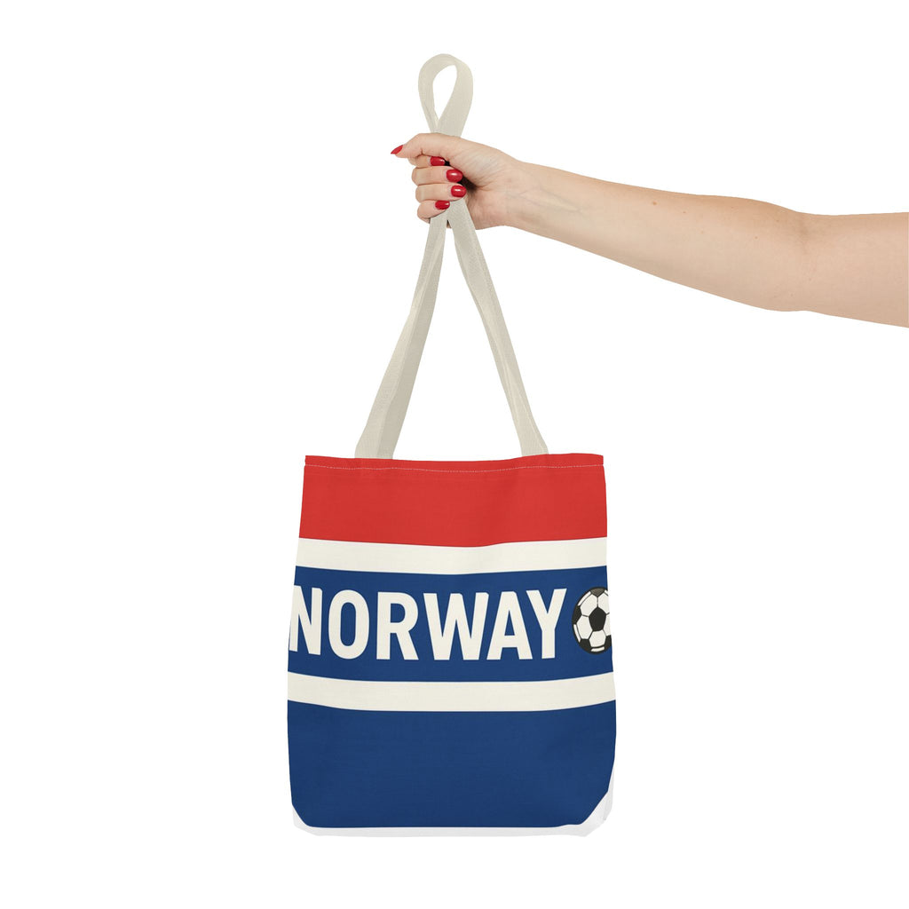 Norway Soccer Fan Tote Bag | Red White Blue Football Stripes