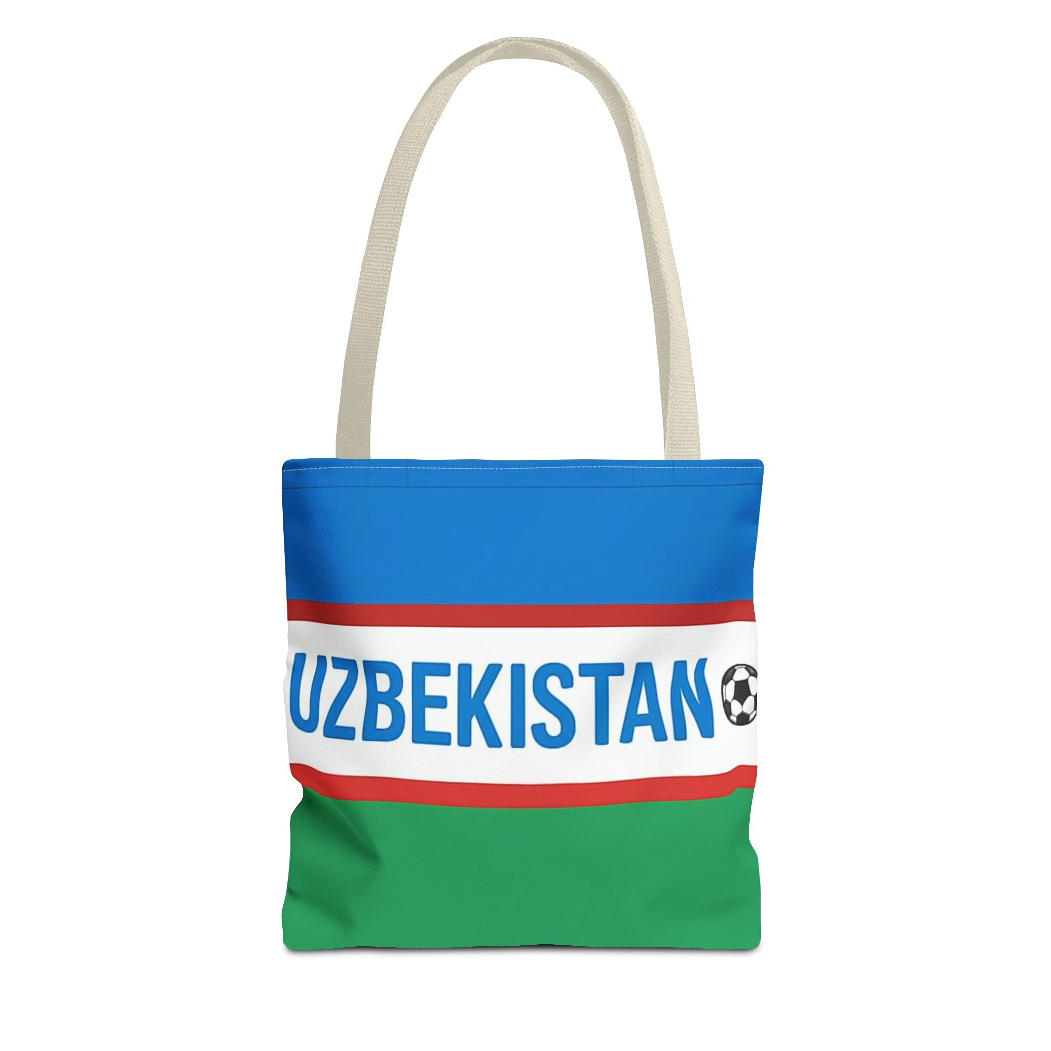 Uzbekistan Flag Soccer Stripe Tote Bag |