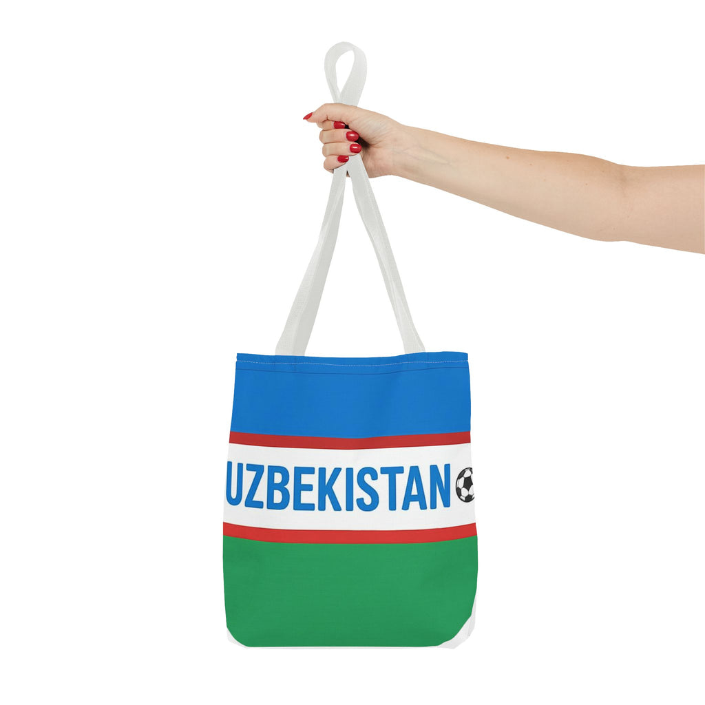 Uzbekistan Flag Soccer Stripe Tote Bag |