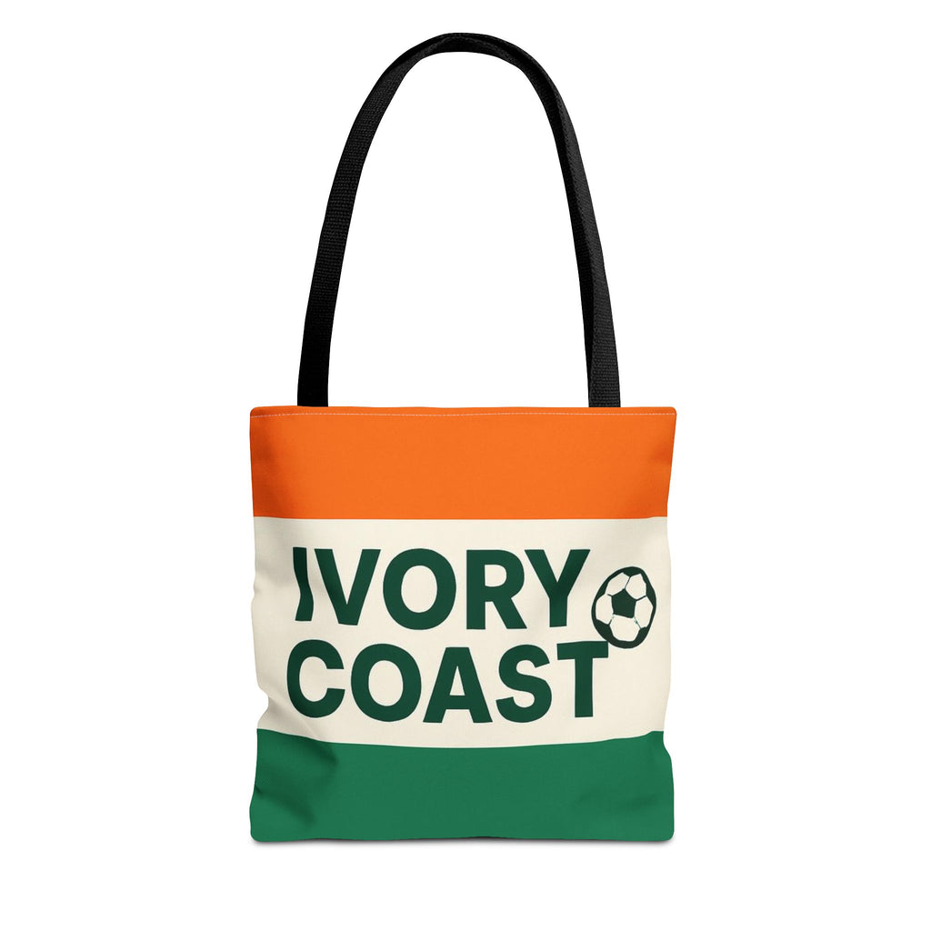 Ivory Coast Flag Stripe Soccer Tote Bag | National Football Tote