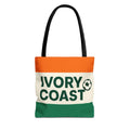 Ivory Coast Flag Stripe Soccer Tote Bag | National Football Tote