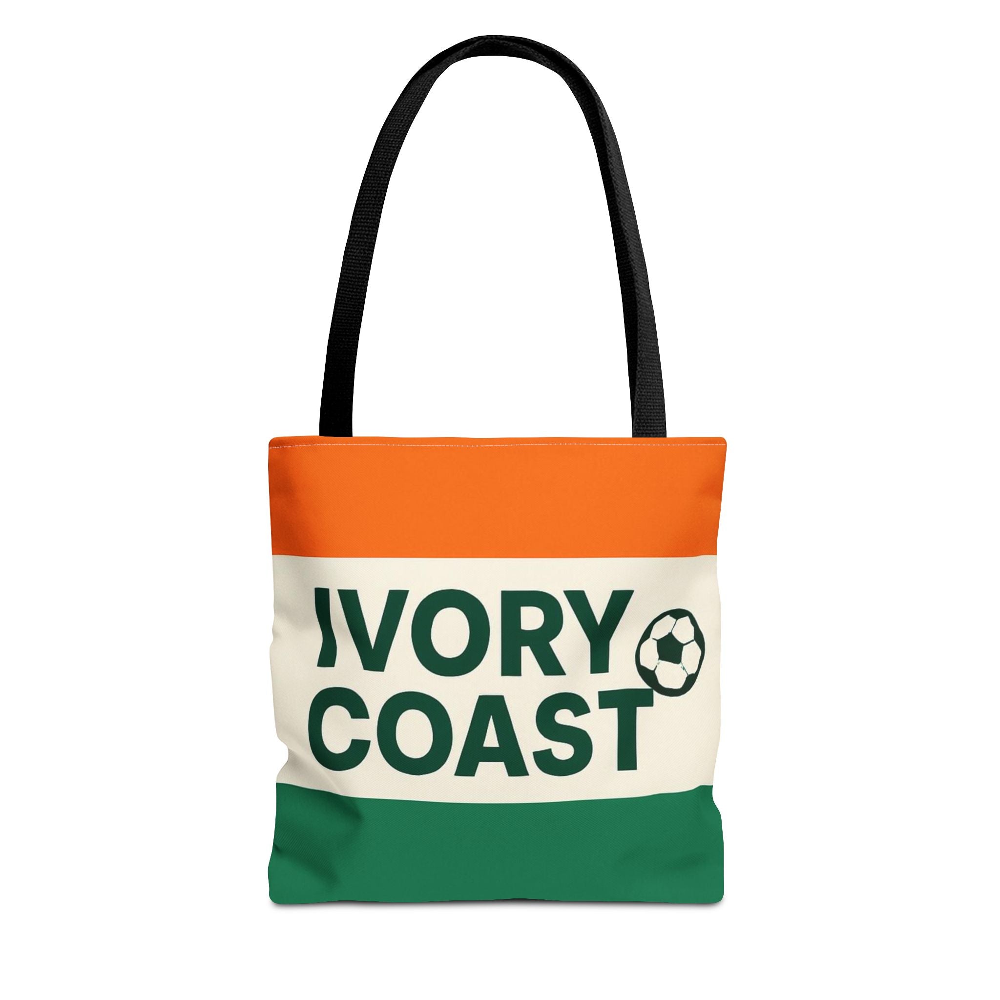 Ivory Coast Flag Stripe Soccer Tote Bag | National Football Tote