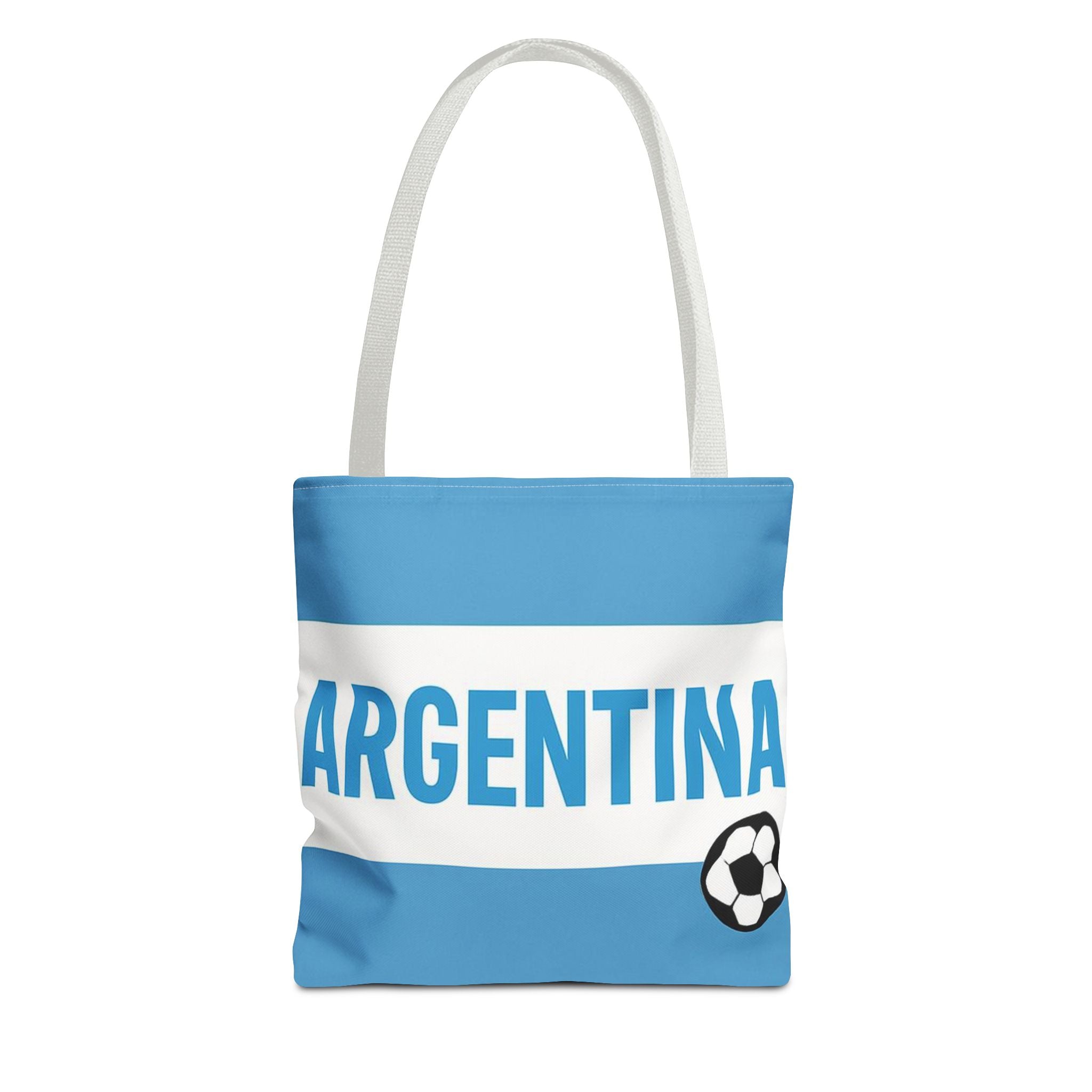 Argentina Soccer Fan Tote Bag | Light Blue White Football Stripes