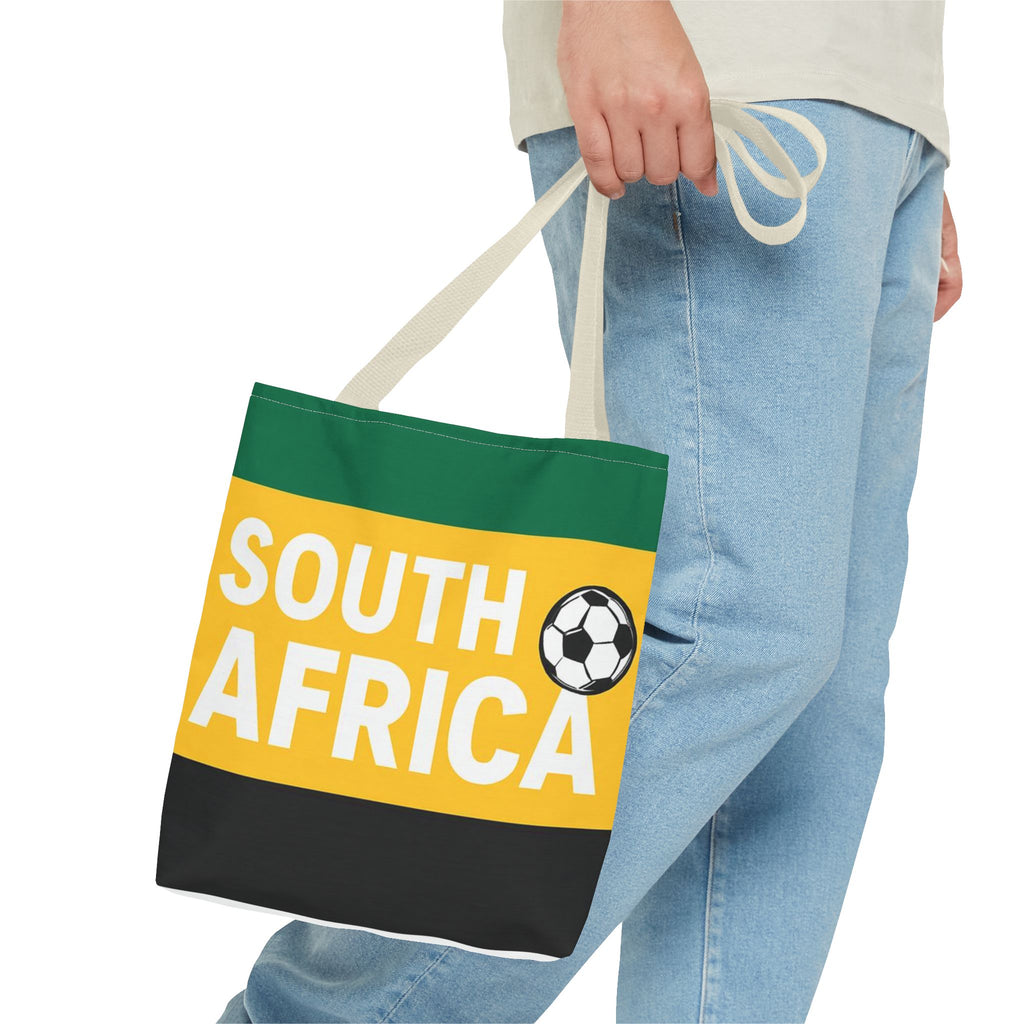 South Africa Soccer Fan Tote Bag | Green Gold Black Football Stripes