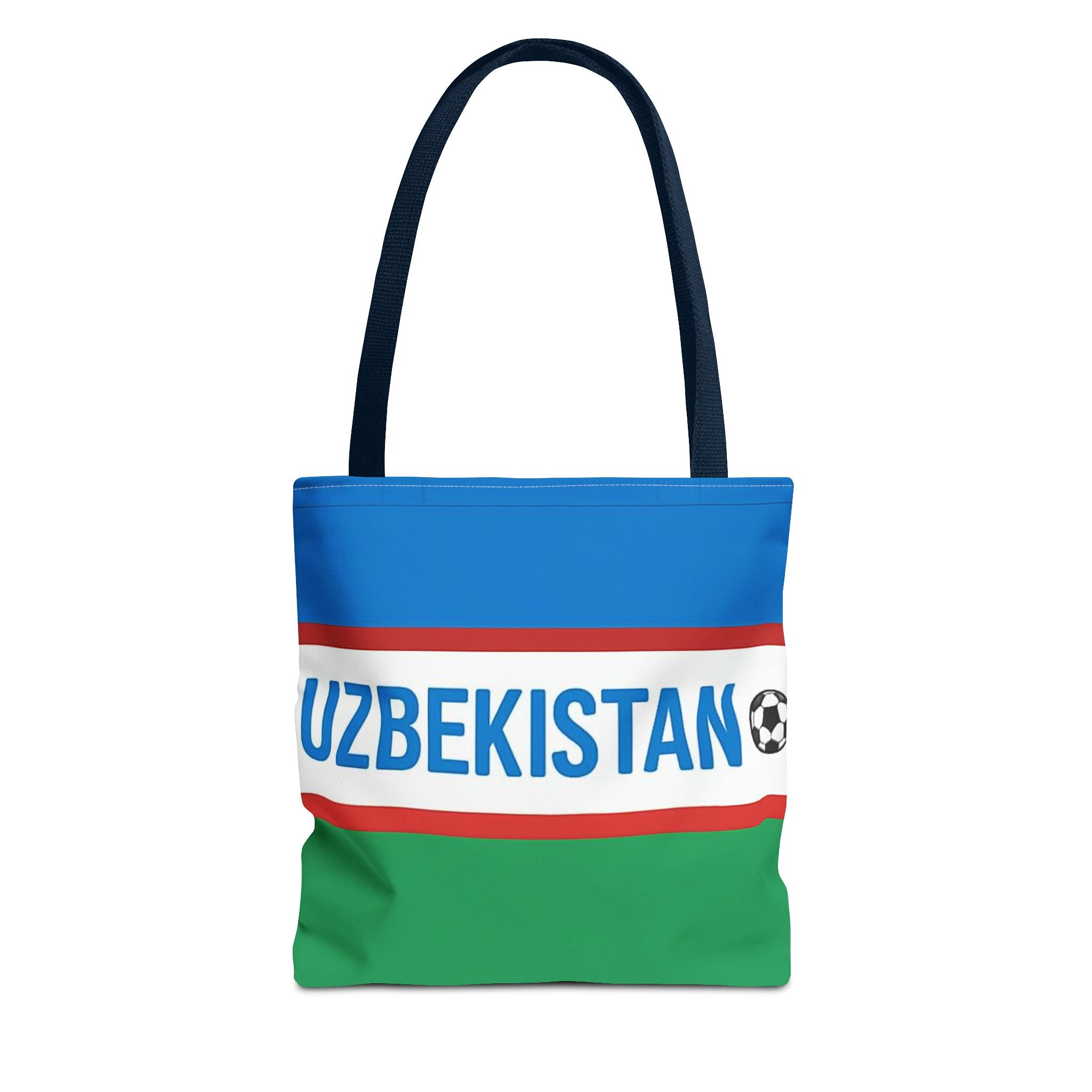 Uzbekistan Flag Soccer Stripe Tote Bag |