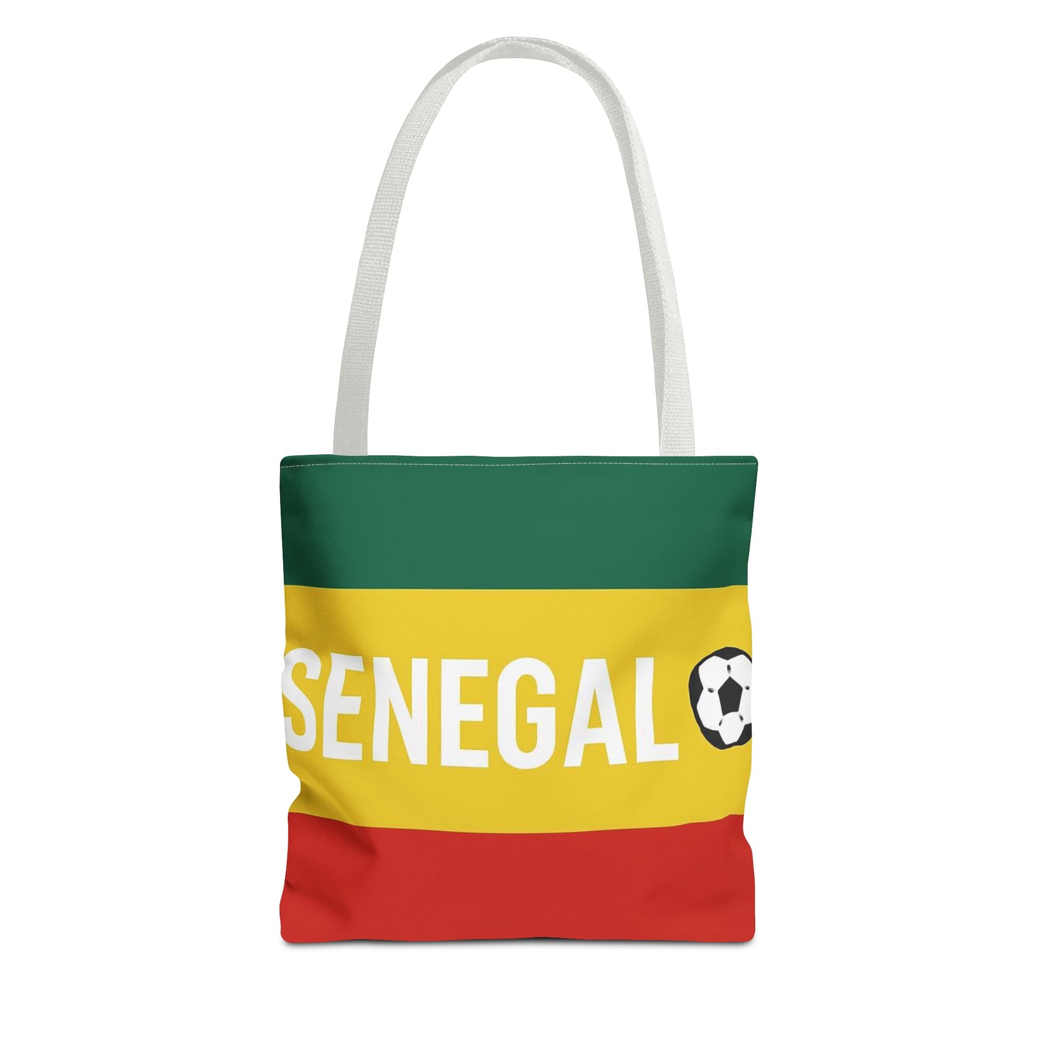 Senegal Flag Stripe with Soccer Ball Tote Bag