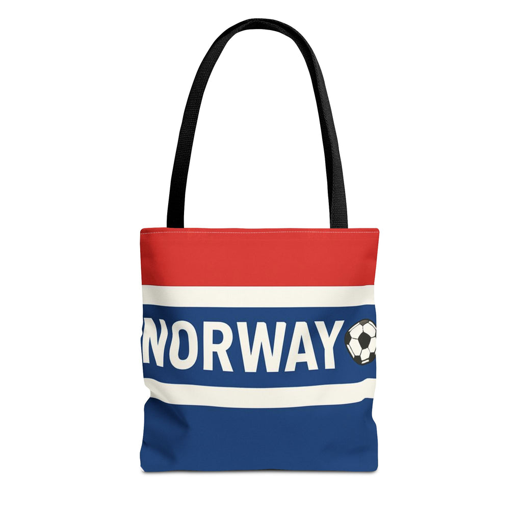 Norway Soccer Fan Tote Bag | Red White Blue Football Stripes