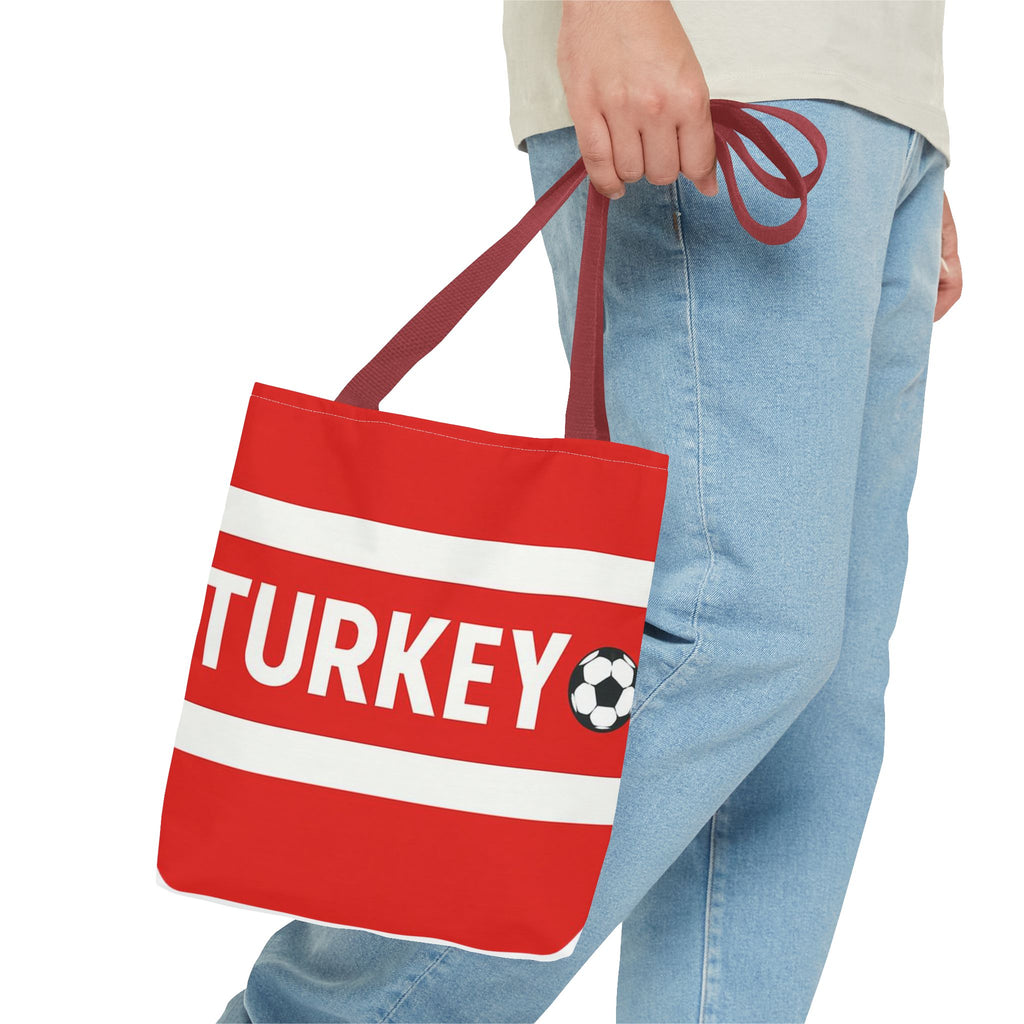 Turkey Football Tote Bag | Red Stripes Soccer Scarf Design