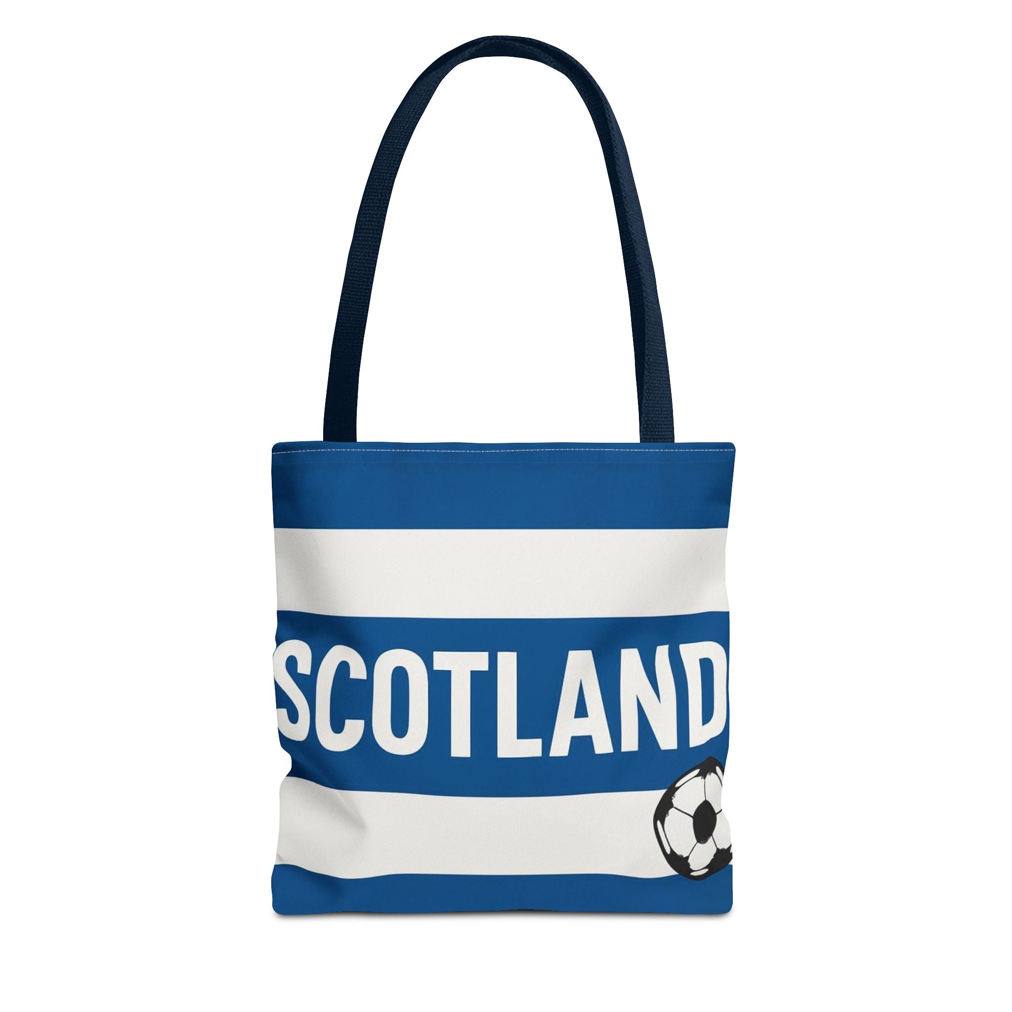 Scotland Football Stripes Tote Bag | Soccer Crest Blue White