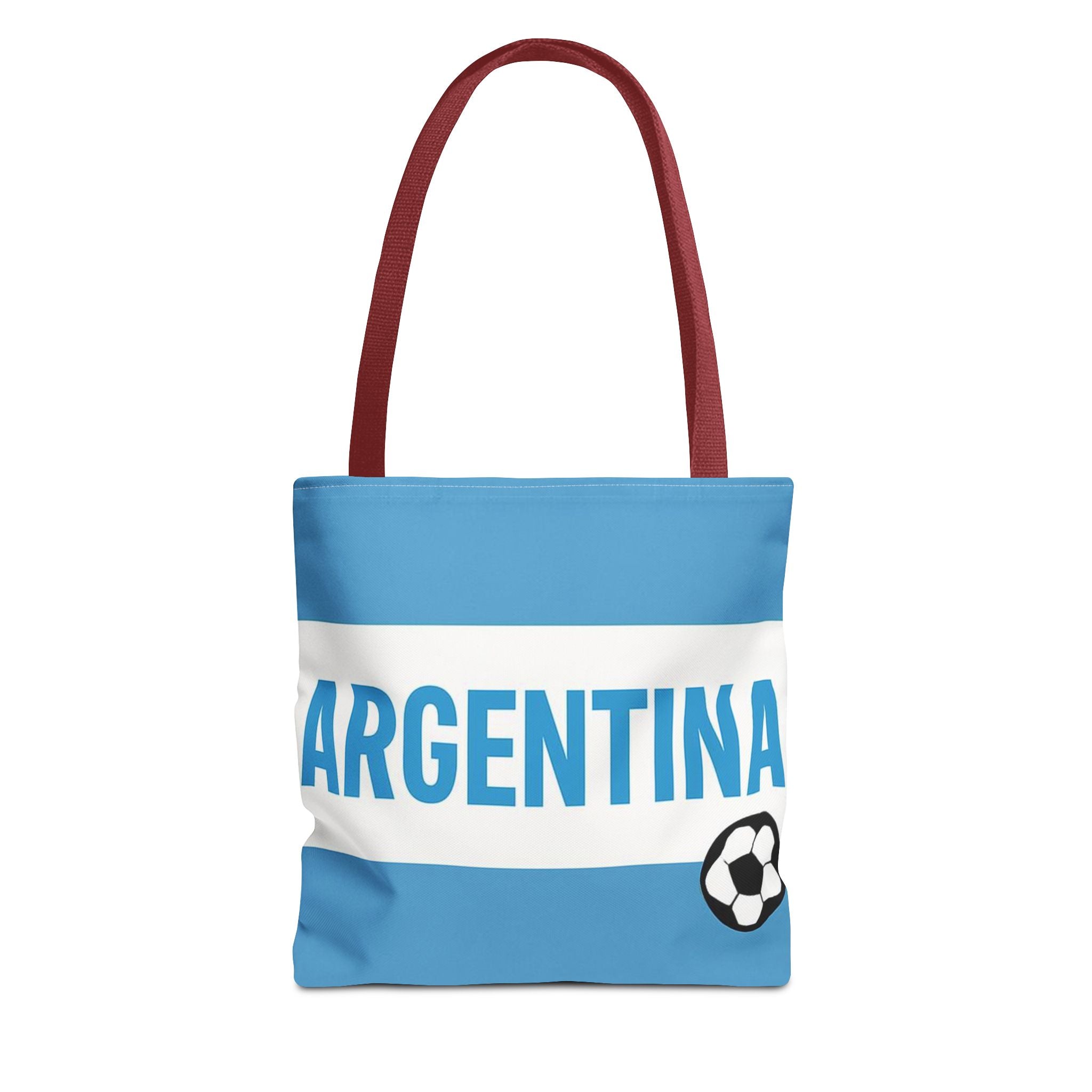 Argentina Soccer Fan Tote Bag | Light Blue White Football Stripes