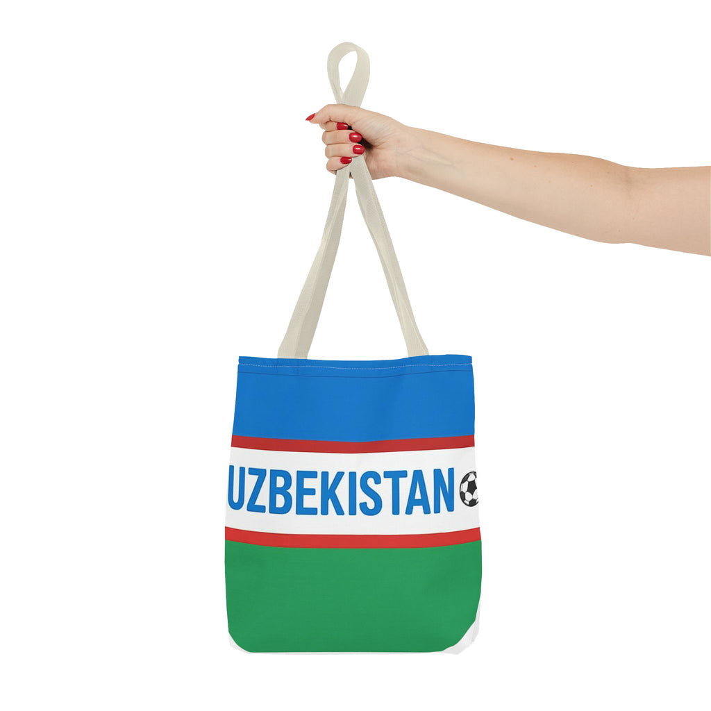 Uzbekistan Flag Soccer Stripe Tote Bag |