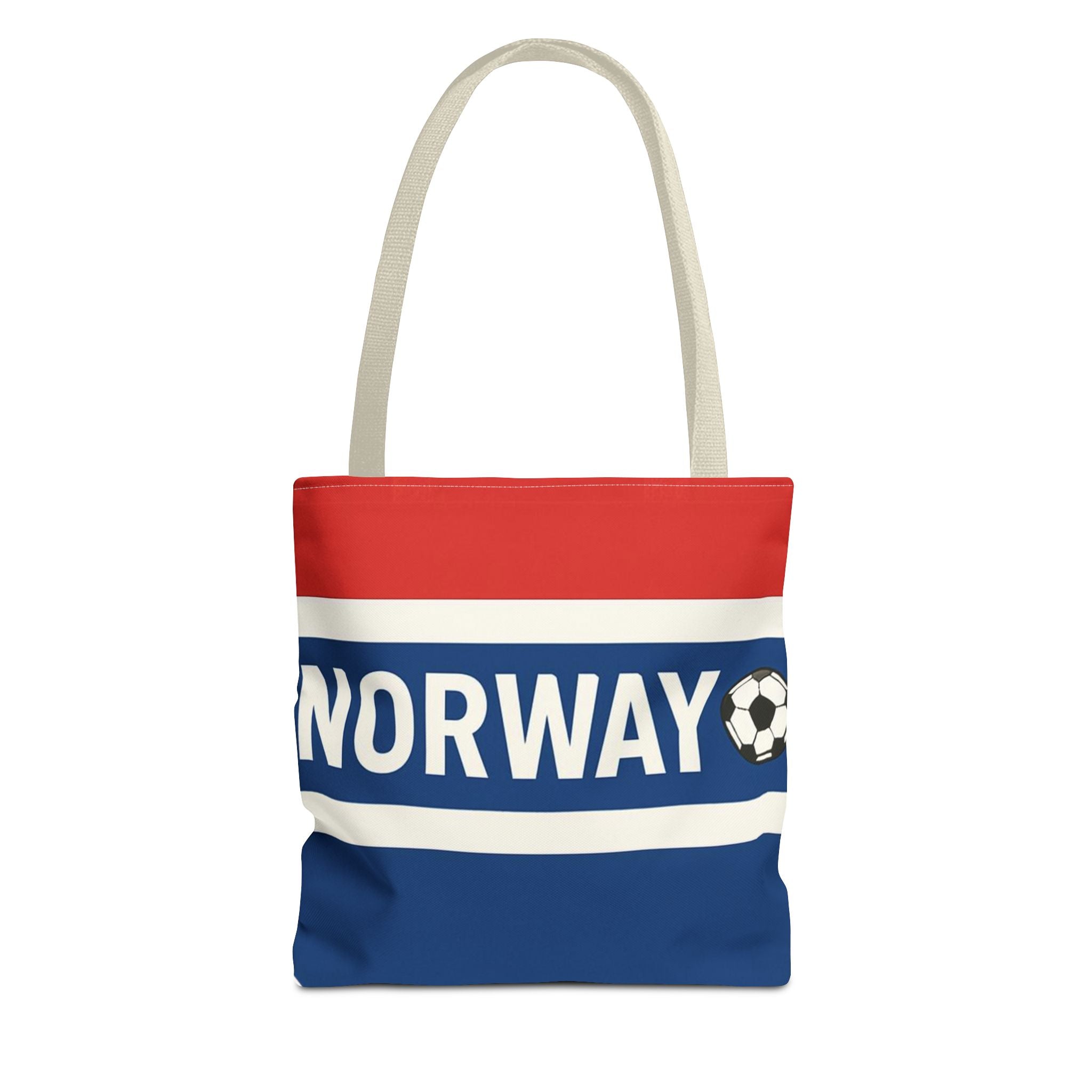 Norway Soccer Fan Tote Bag | Red White Blue Football Stripes