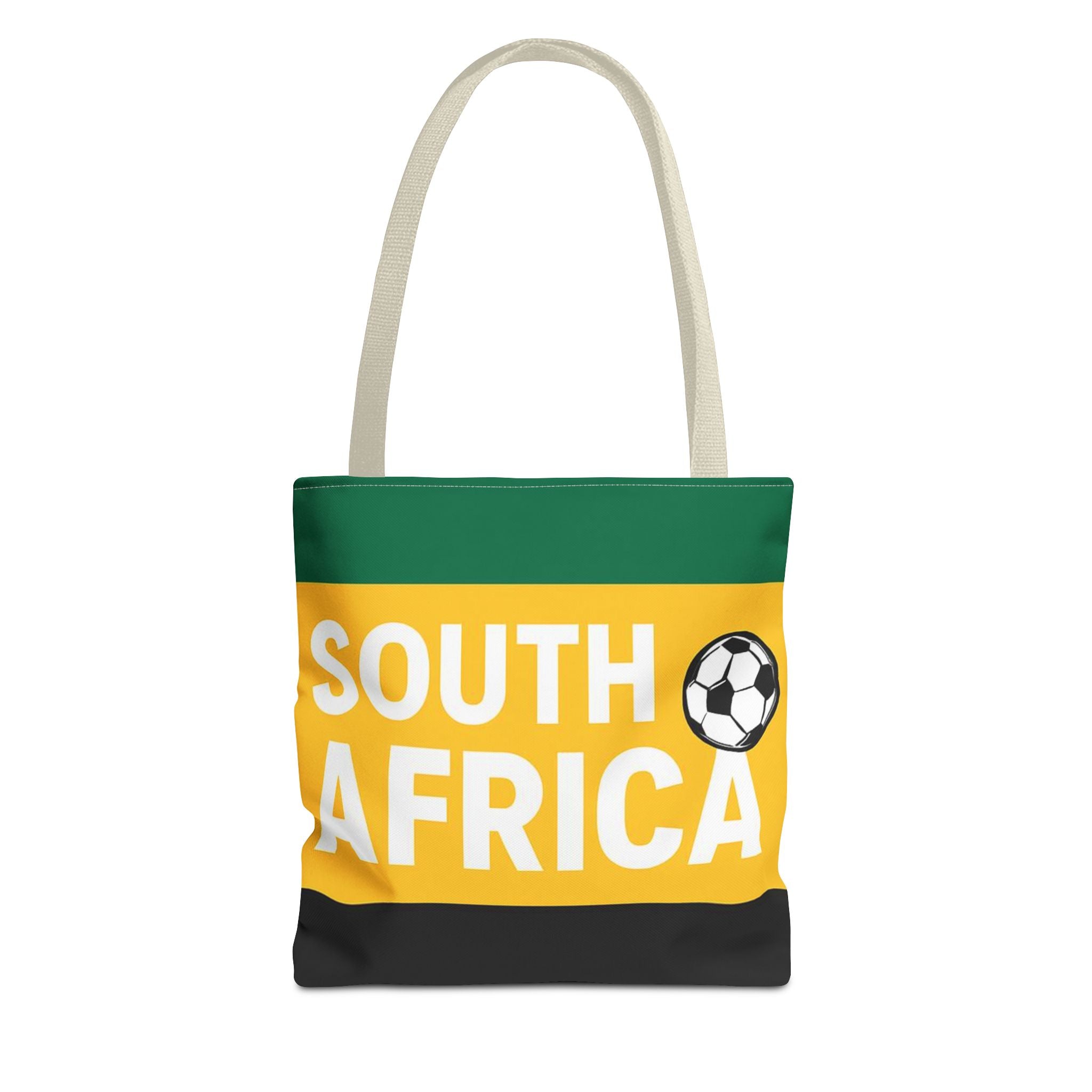 South Africa Soccer Fan Tote Bag | Green Gold Black Football Stripes