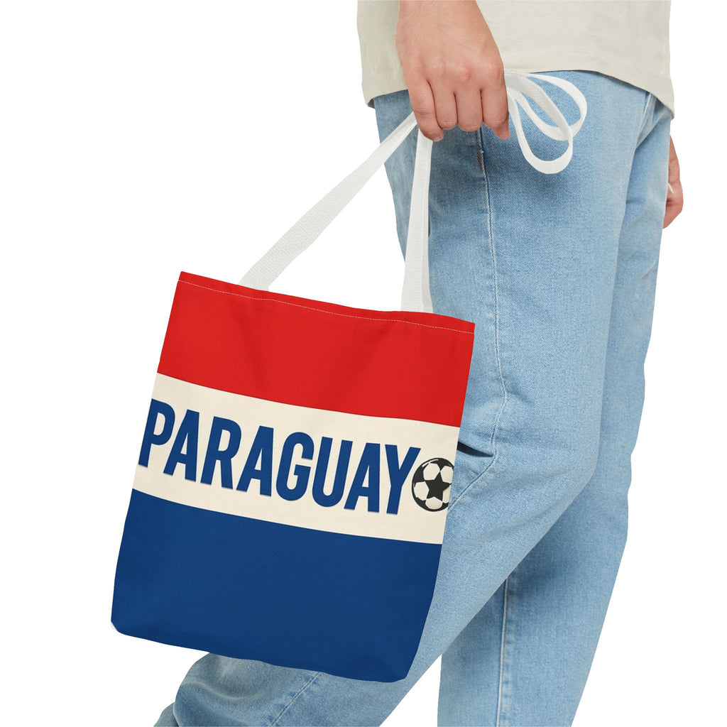 Paraguay Flag Stripe Tote Bag | Soccer Accent