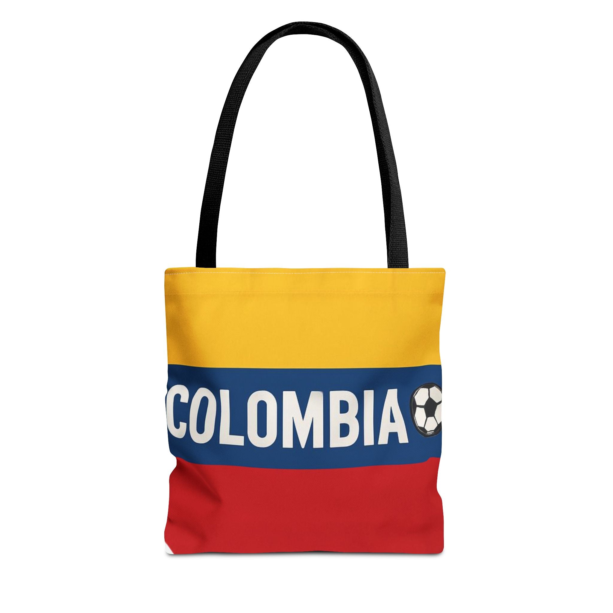 Colombia Soccer Fan Tote Bag | Yellow Blue Red Football Stripes