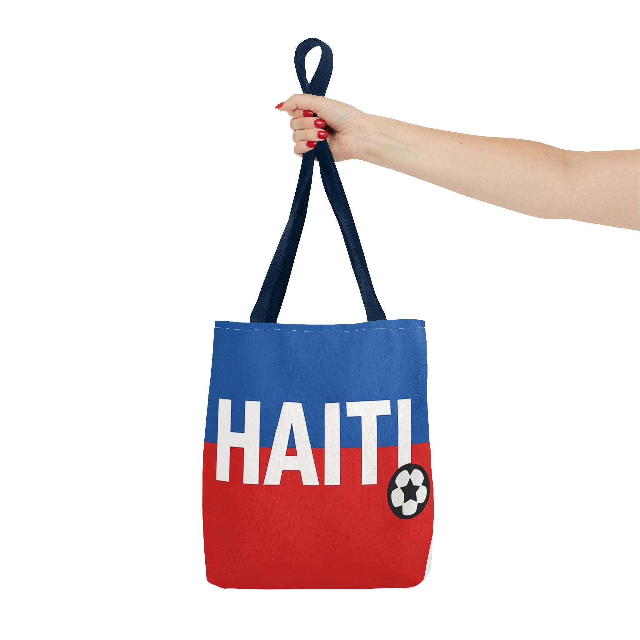 Haiti Flag Soccer Tote Bag | Blue Red HAITI Design