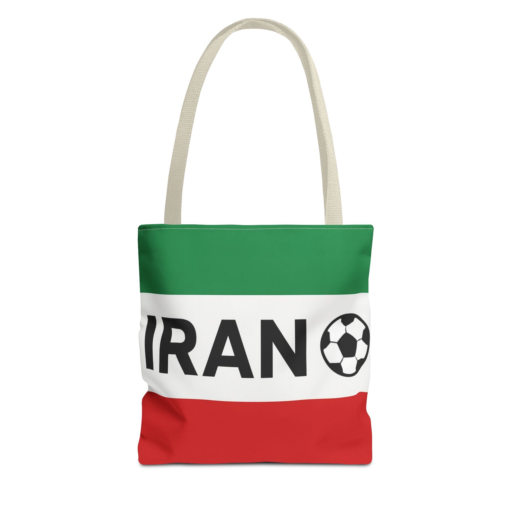 Iran Flag Soccer Tote Bag | Football Stripes Green White Red