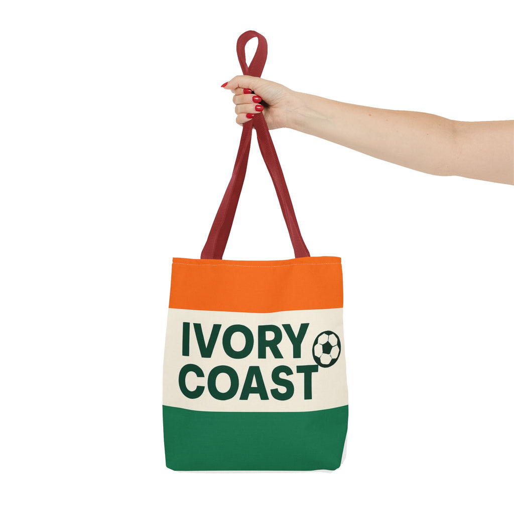 Ivory Coast Flag Stripe Soccer Tote Bag | National Football Tote