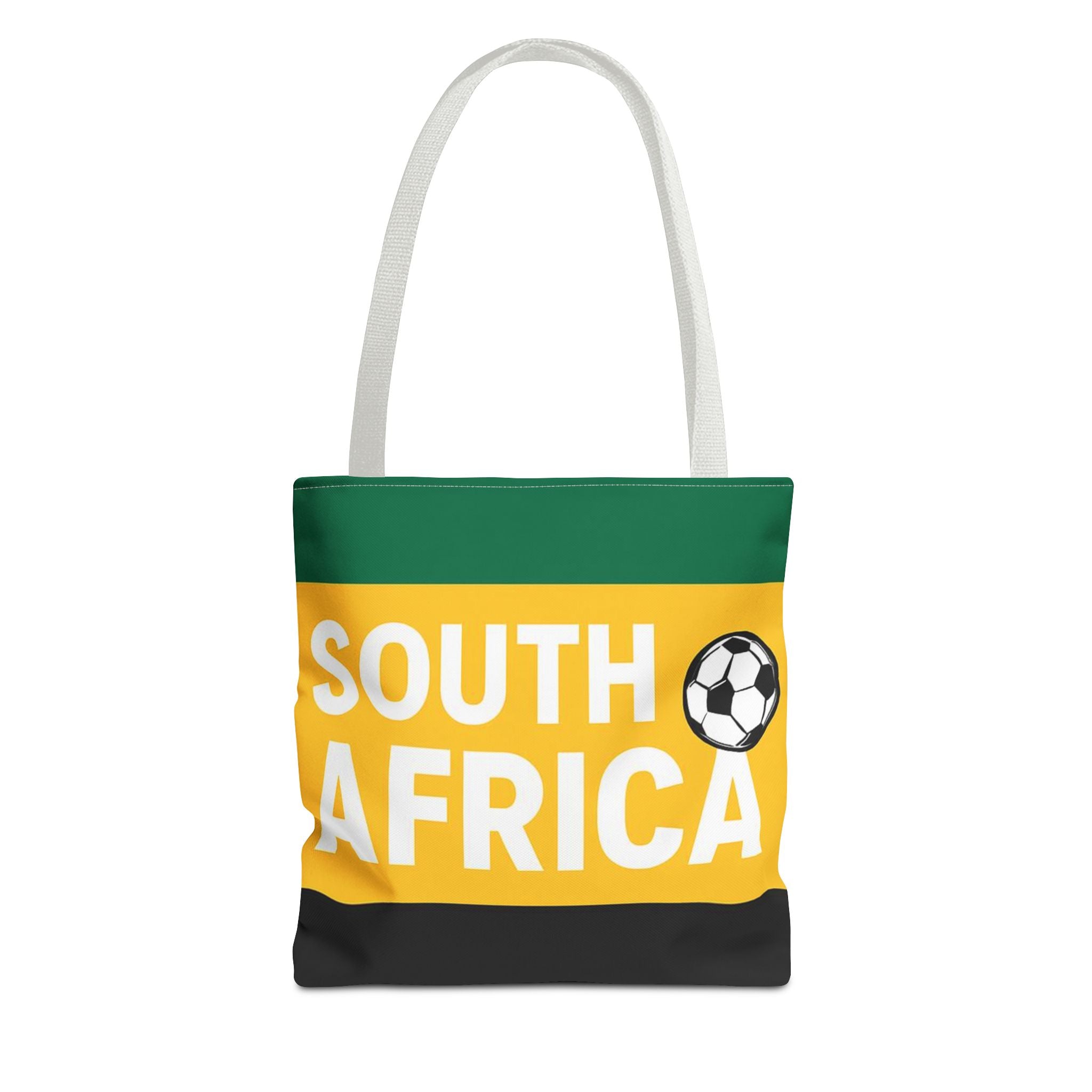 South Africa Soccer Fan Tote Bag | Green Gold Black Football Stripes