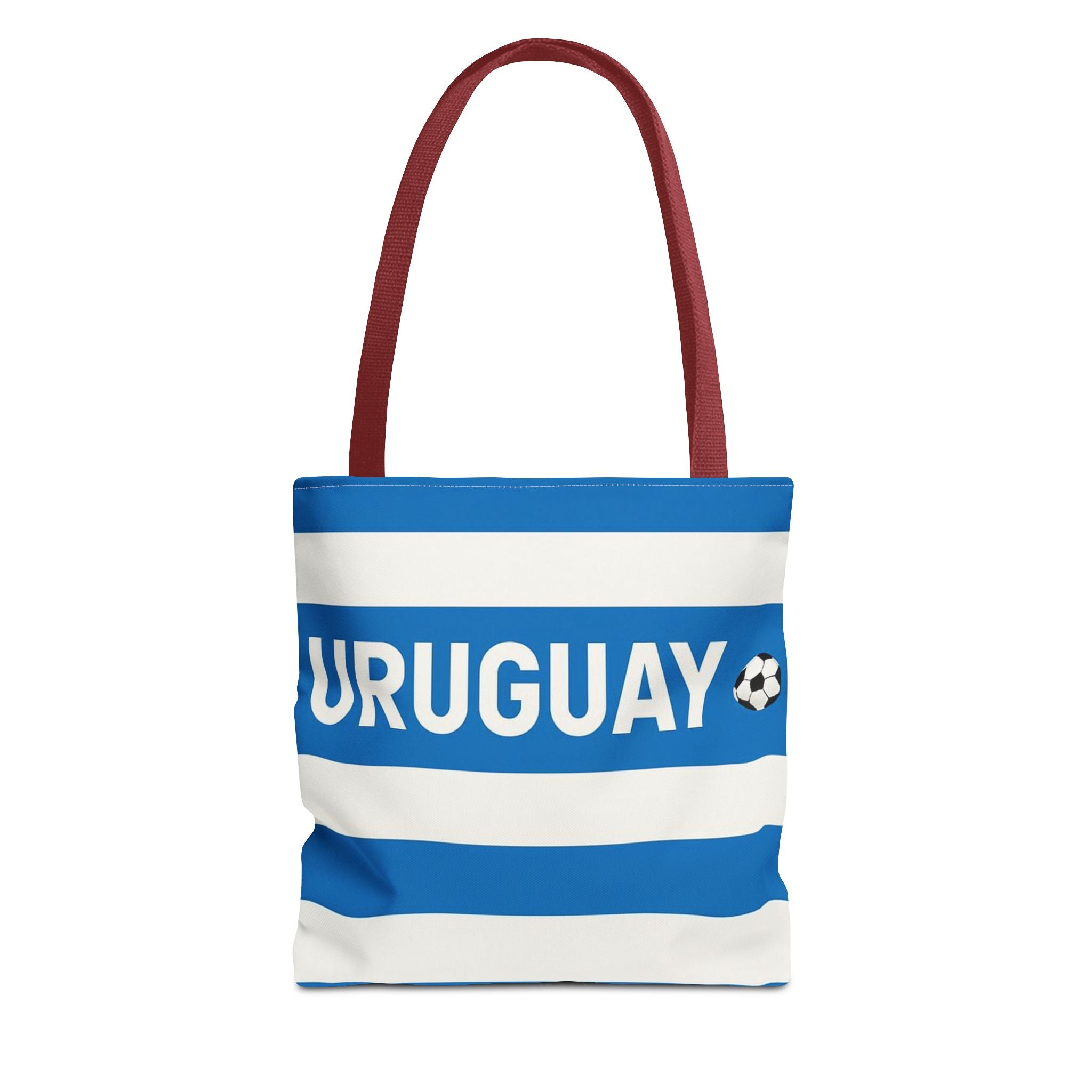 Uruguay Soccer Fan Tote Bag | White Blue Football Stripes
